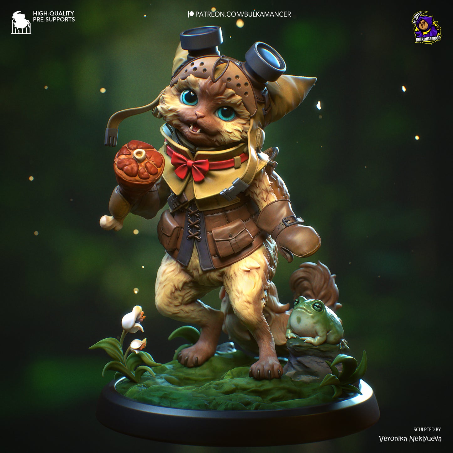Palico and Toad | 5.5-Inch Resin Model Kit | DIY Monster Hunter Feline Partners