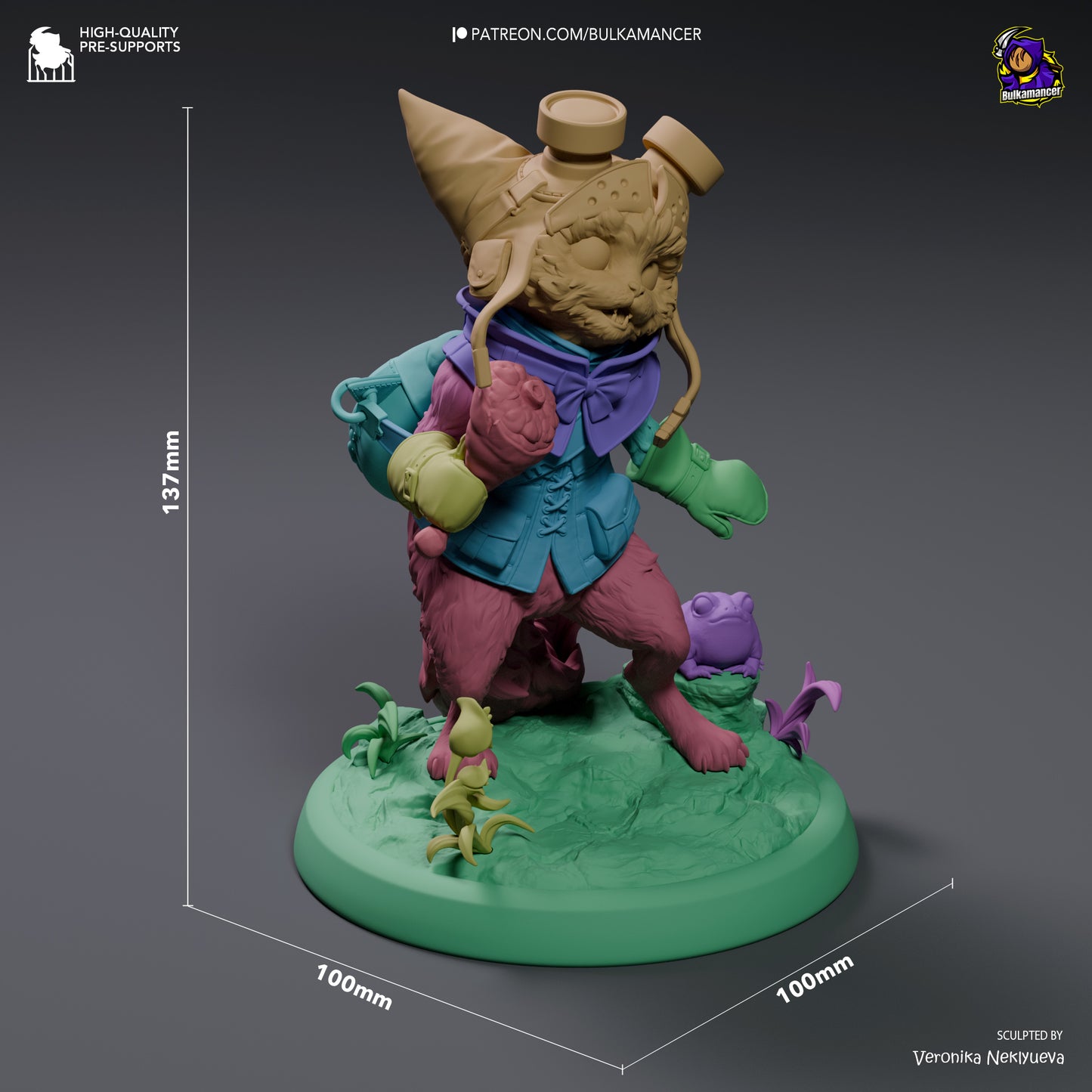 Palico and Toad | 5.5-Inch Resin Model Kit | DIY Monster Hunter Feline Partners