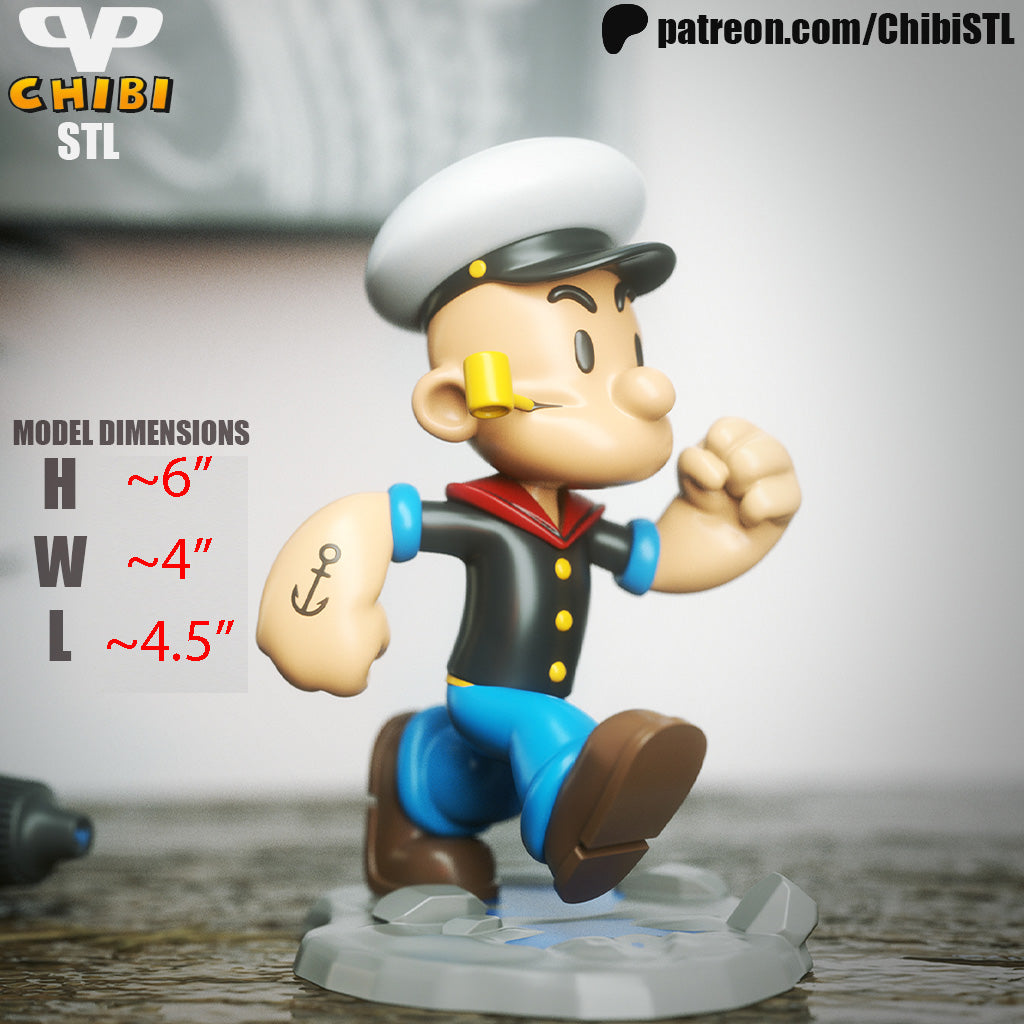 Chibi Popeye | Resin Model Kit | Sailor Tough Guy