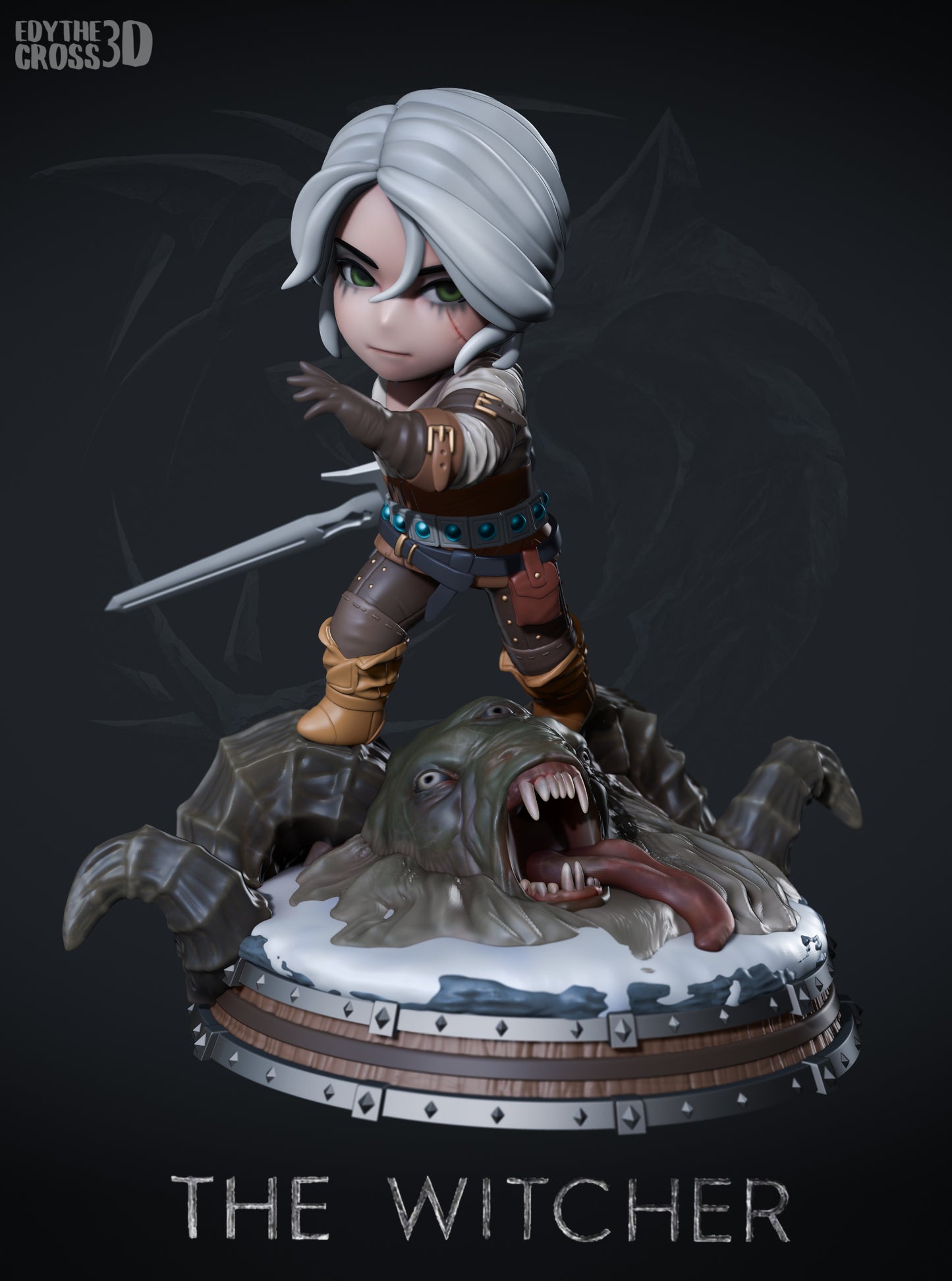 Chibi Ciri | 4-Inch Resin Model Kit | DIY Witcher Mini Elder Blood