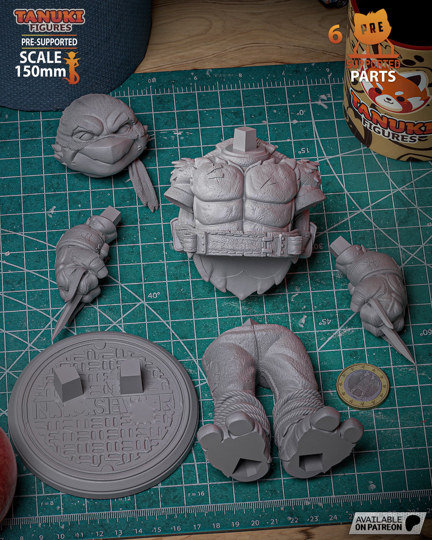 Raphael | 6.5-Inch Resin Model Kit | Toon-Style TMNT Hothead Turtle
