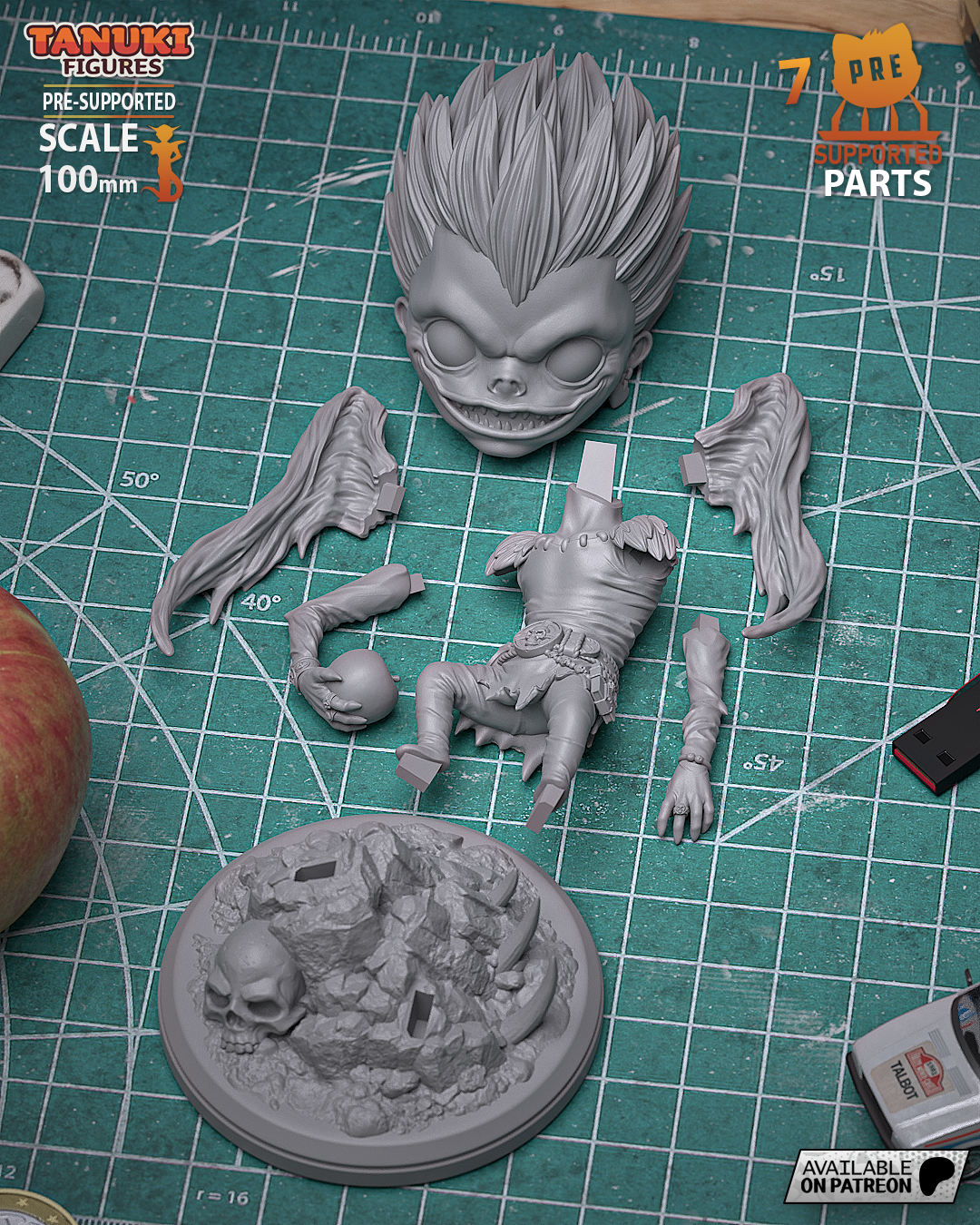Chibi Ryuk | 5-Inch Resin Model Kit | Death Note Shinigami of Apples