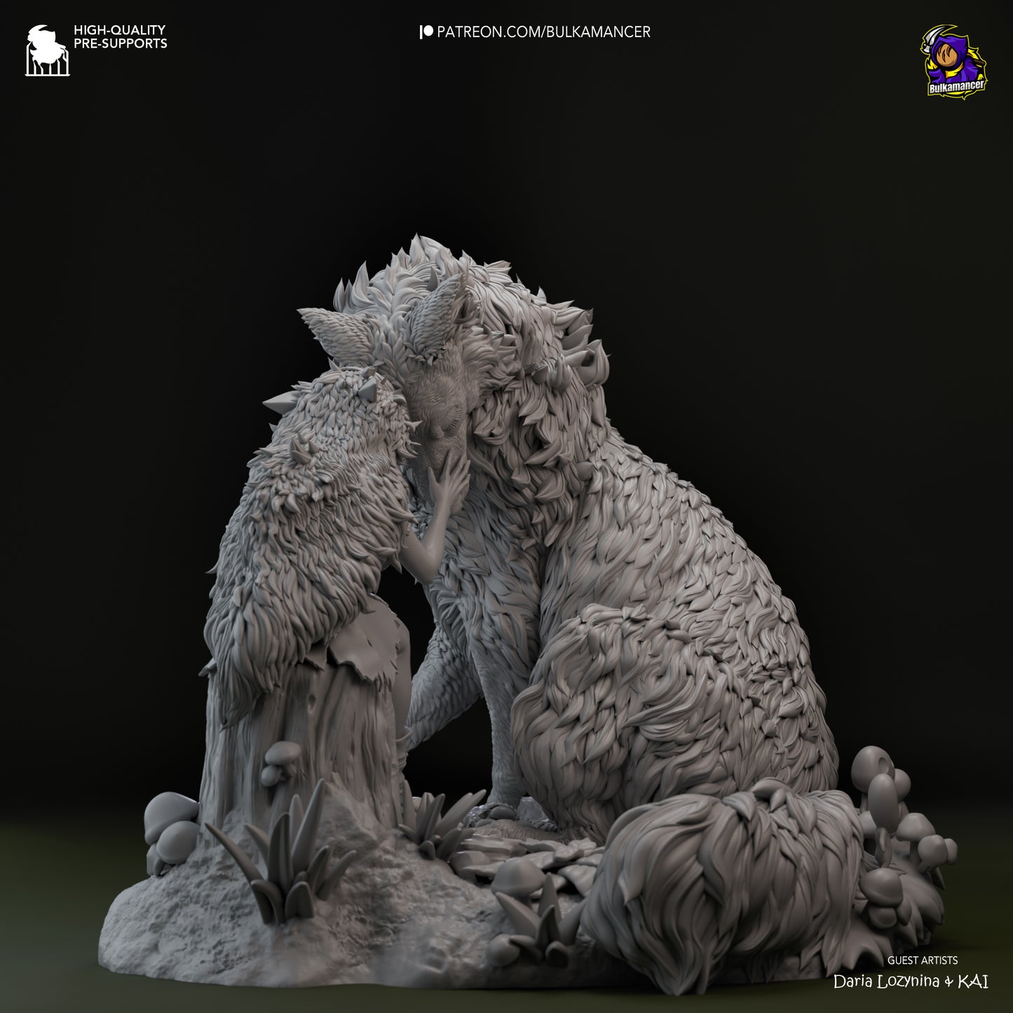 San | 8.5-Inch Resin Model Kit | DIY Princess Mononoke Wolf Warrior