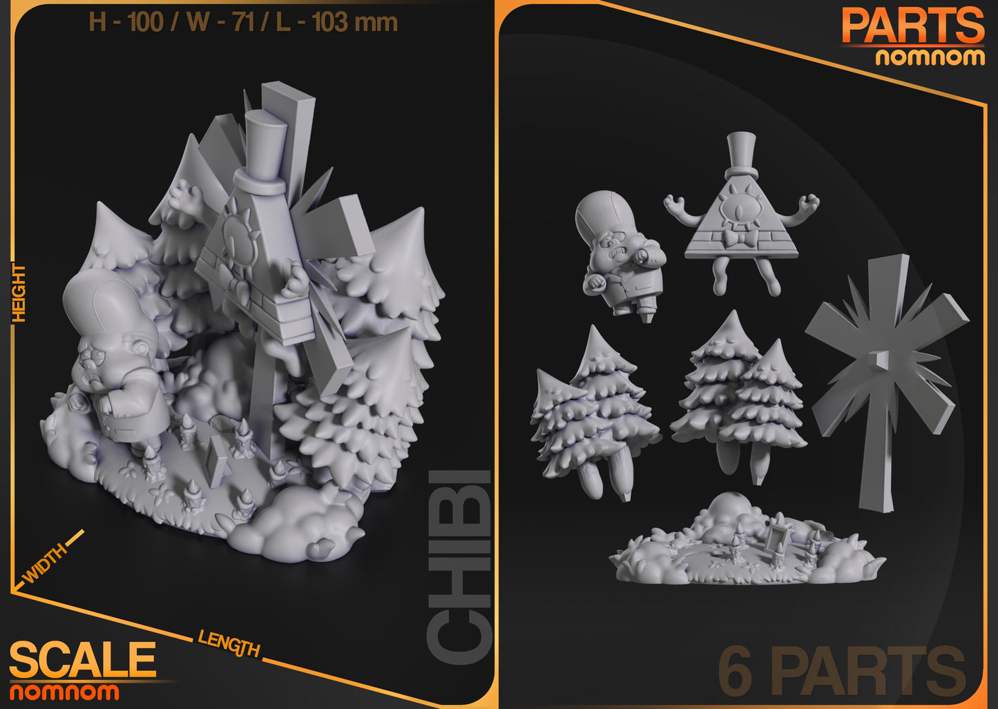 Chibi Bill Cypher | 4-Inch Resin Model Kit | Gravity Falls Dream Demon