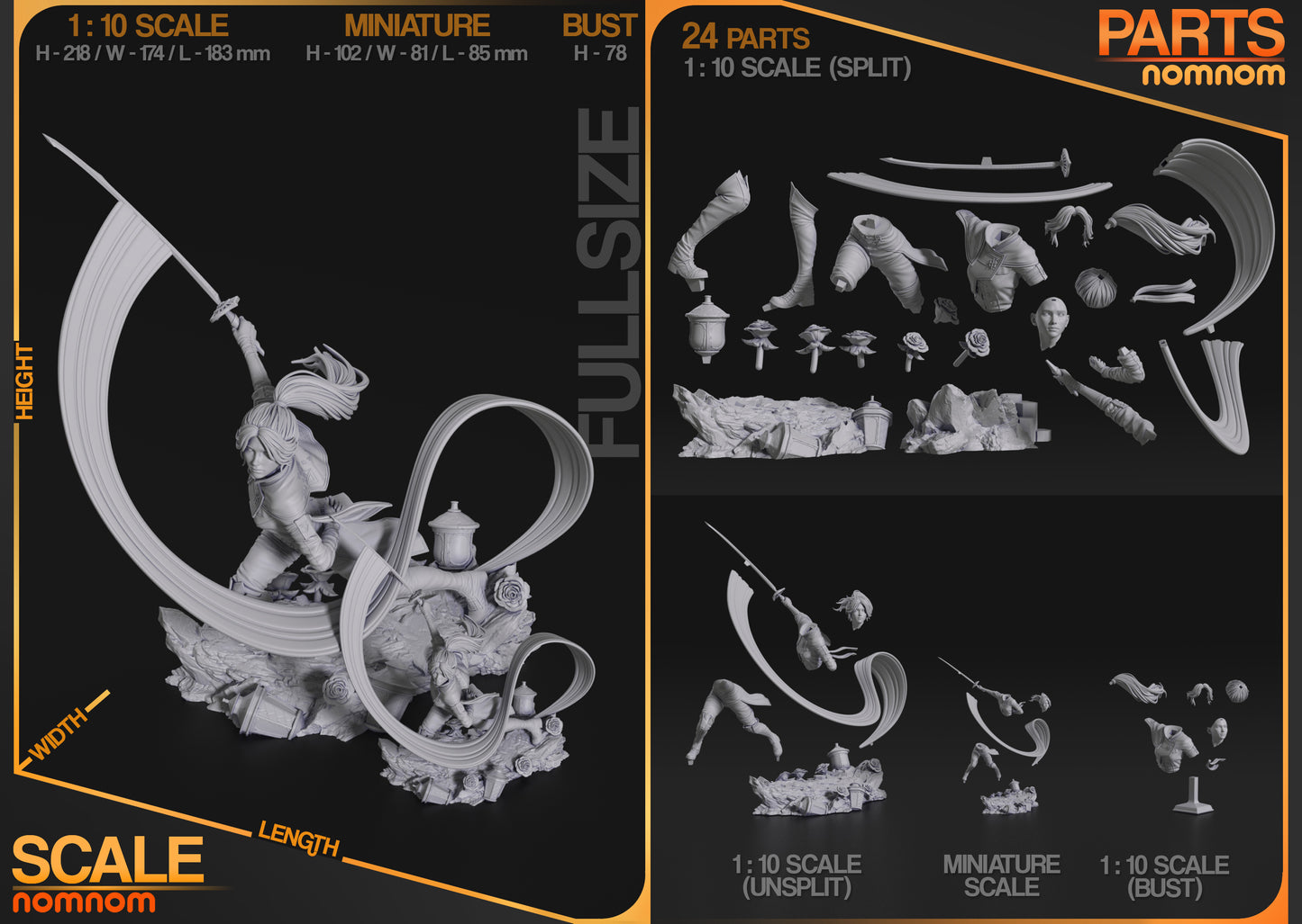 Maelle | Resin Model or Bust Kit | Clair Obscur: Expedition 33 Spellweaver