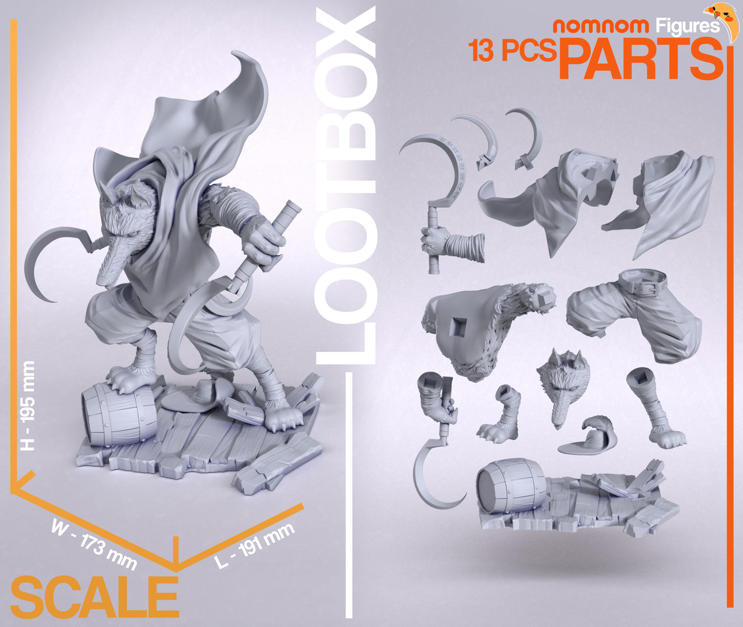 Death | 7.5-Inch Resin Model Kit | Puss in Boots The Wolf with Sickles