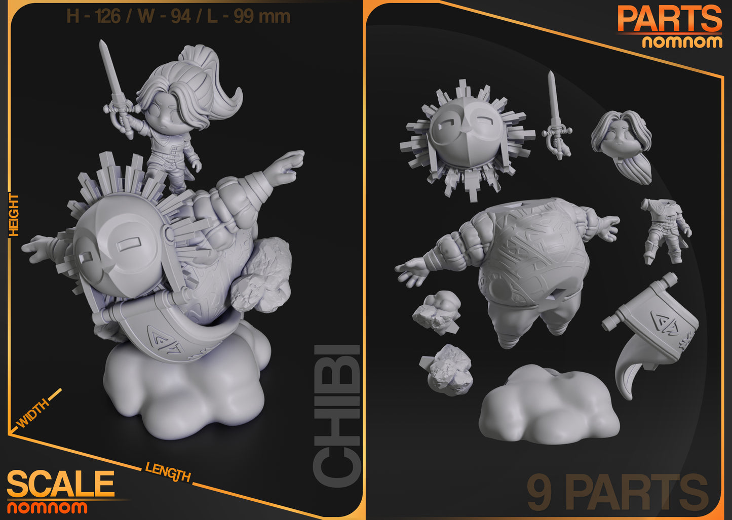 Chibi Esquie | 5-Inch Resin Model Kit | DIY Clair Obscur Expedition 33 Sun Warrior