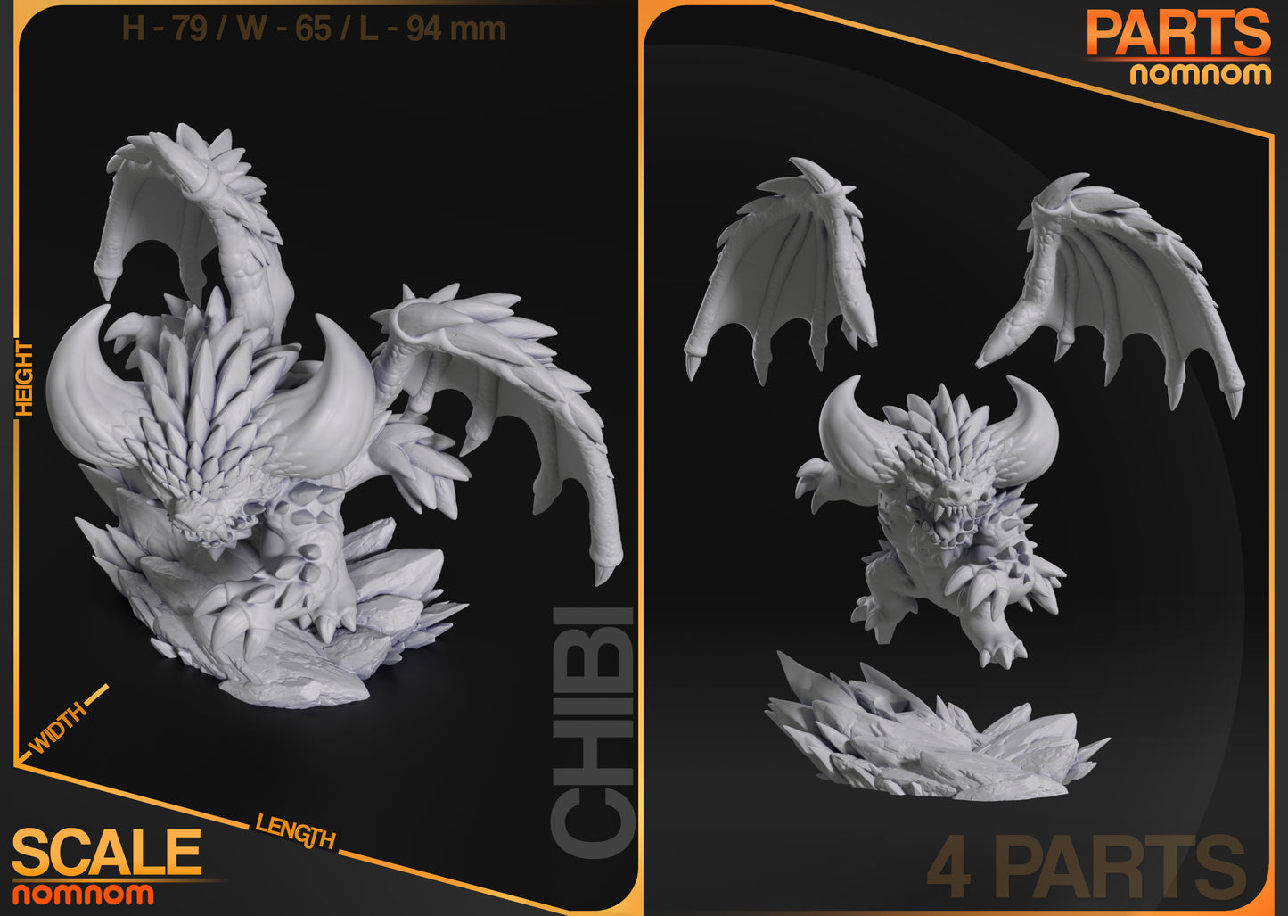 Chibi Nergigante | 3-Inch Resin Model Kit | Monster Hunter Elder Dragon Slayer