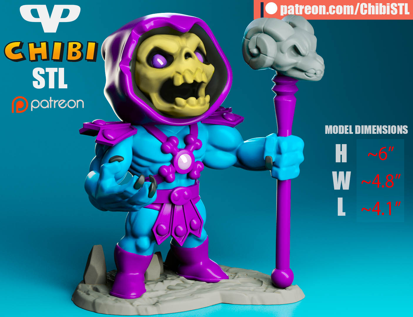 Chibi Skeletor | Resin Model Kit | Lord of Snake Mountain