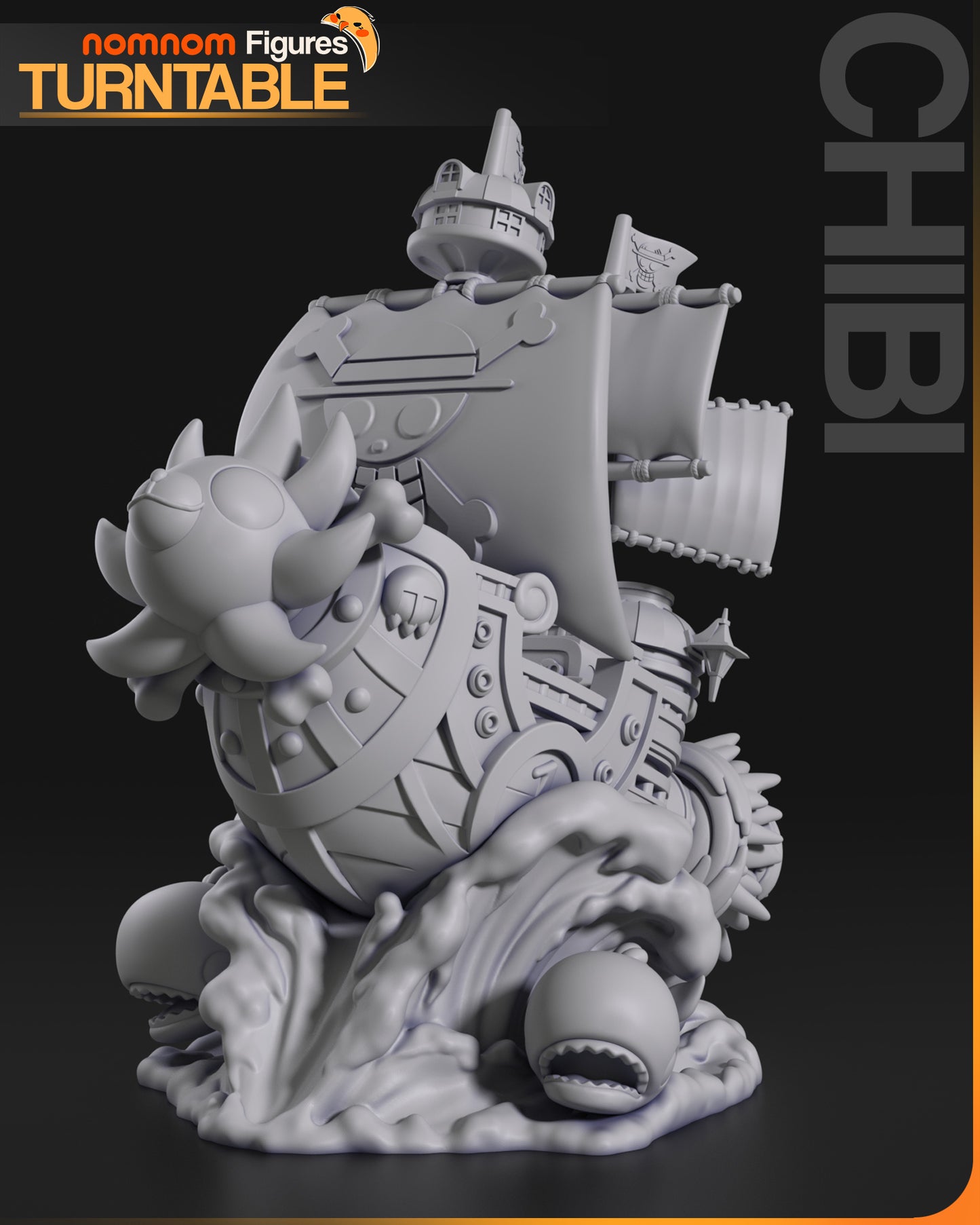 Chibi Thousand Sunny | 4-Inch Resin Model Kit | DIY One Piece Miniature Ship Sailing