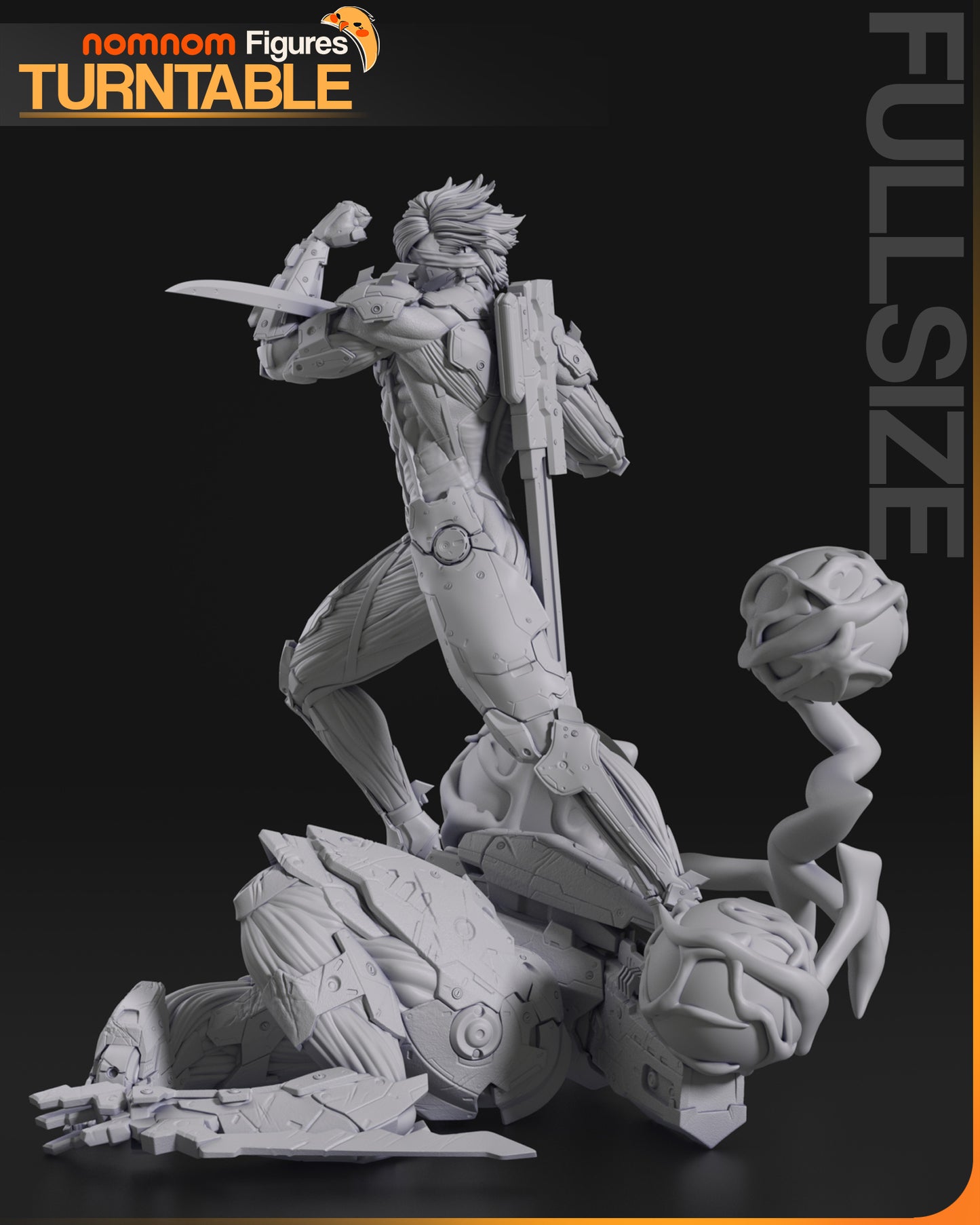 Raiden Bust | 7.5-Inch Resin Model Kit | DIY Metal Gear Cyborg Ninja