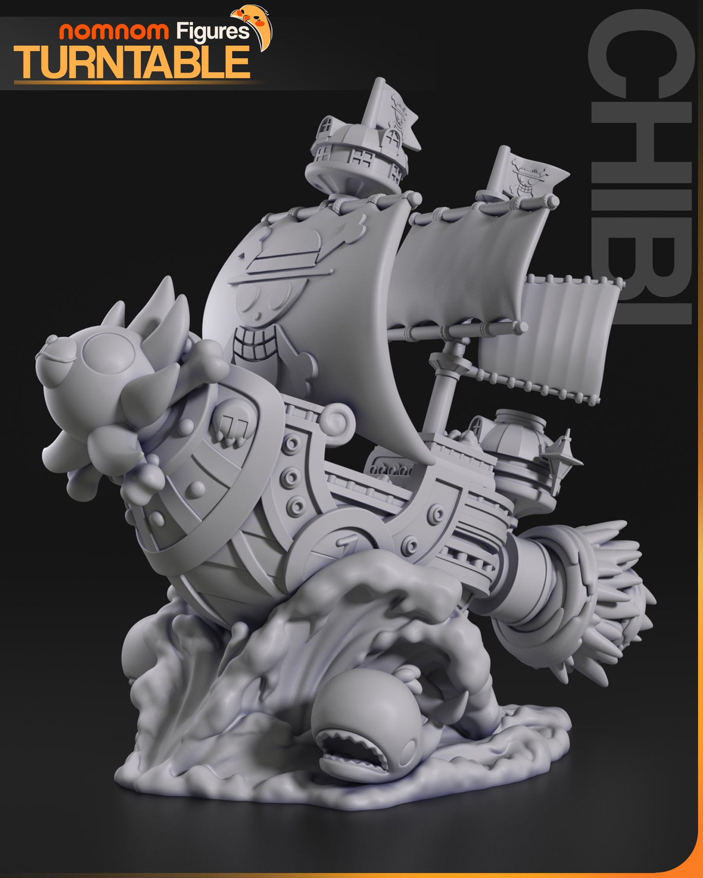Chibi Thousand Sunny | 4-Inch Resin Model Kit | DIY One Piece Miniature Ship Sailing