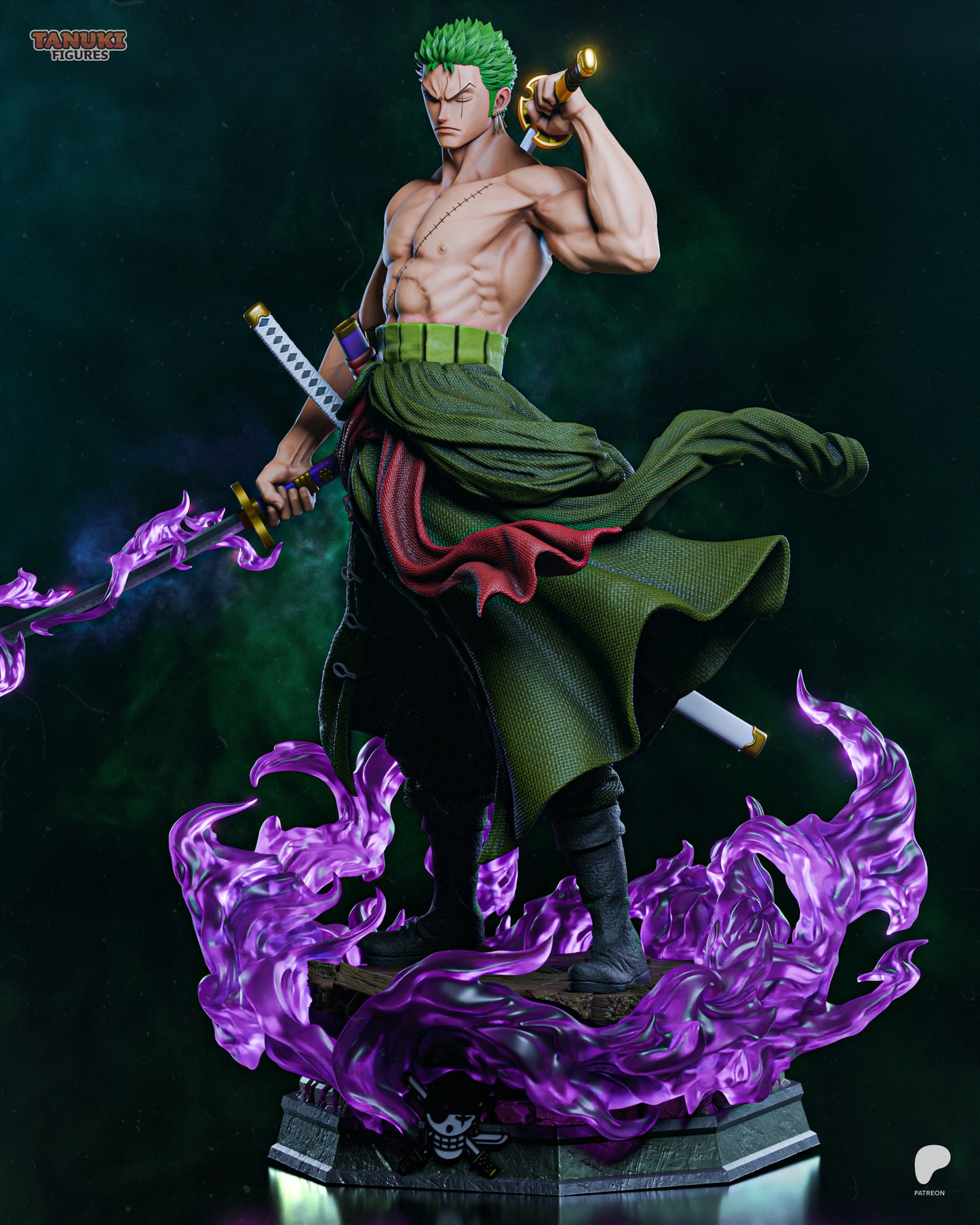 Zoro | Resin Model or Bust Kit | One Piece Three-Sword Swordsman
