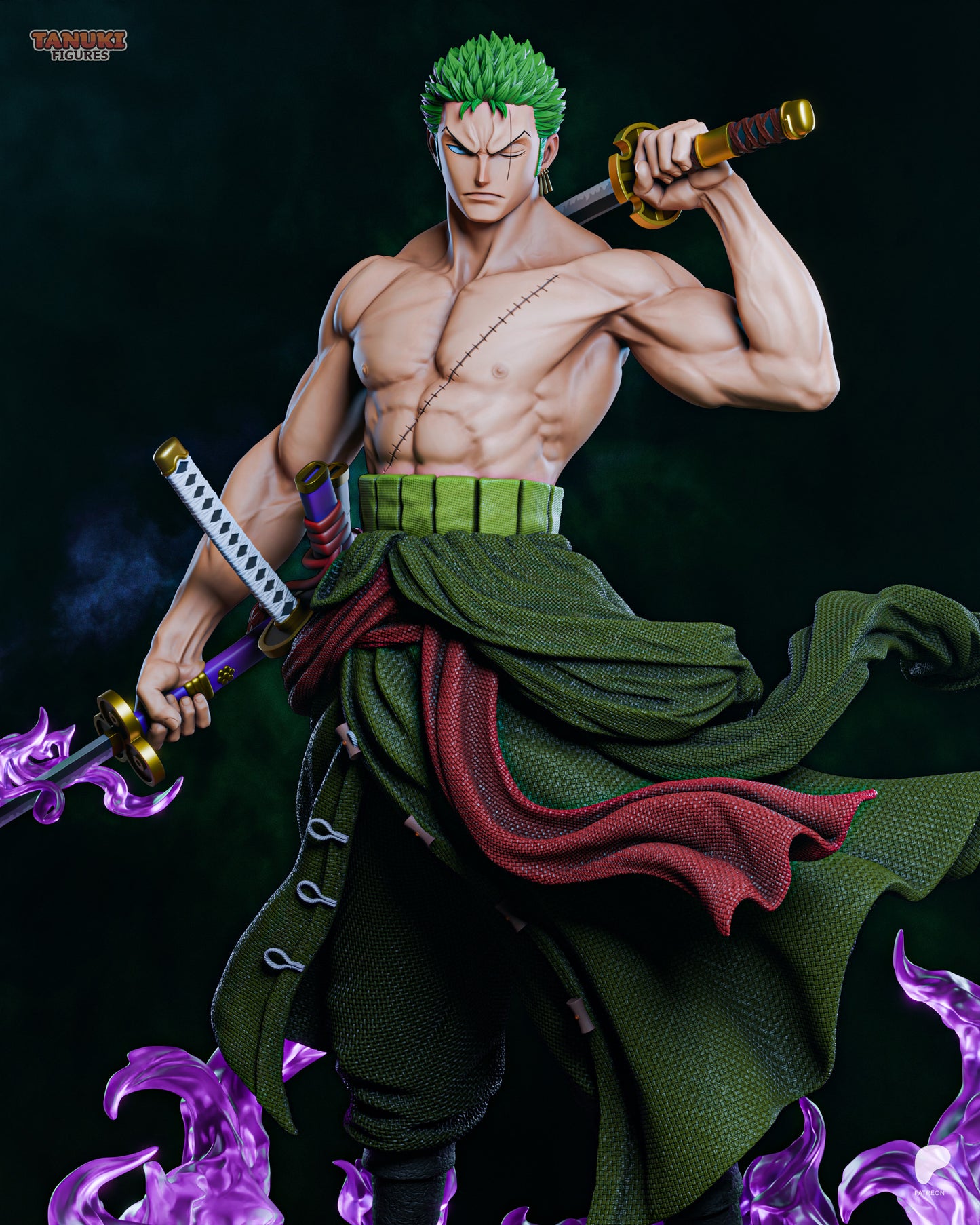 Zoro | Resin Model or Bust Kit | One Piece Three-Sword Swordsman