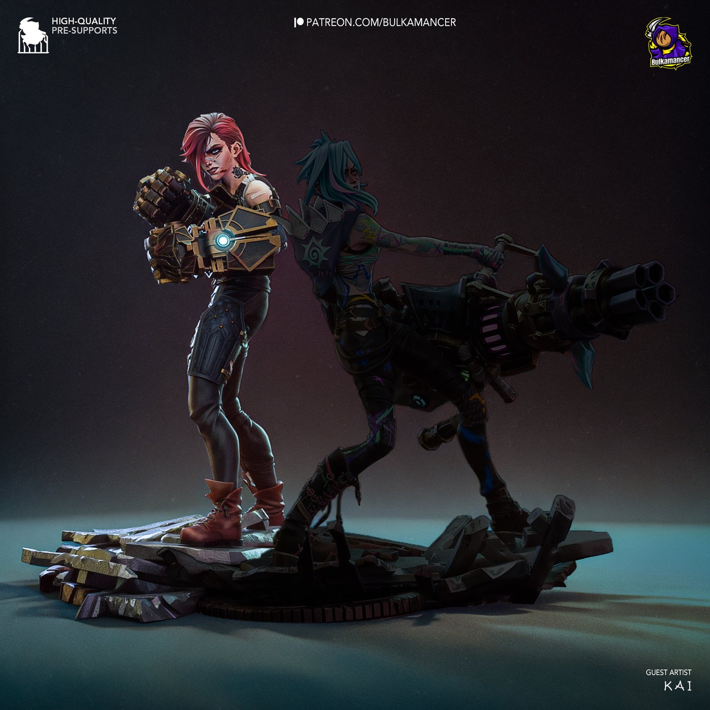 Vi | 9.5-Inch Resin Model Kit | Arcane Piltover Enforcer