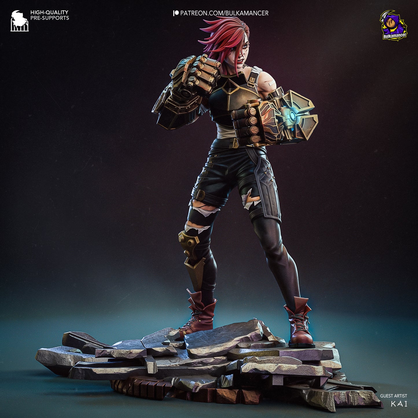 Vi | 9.5-Inch Resin Model Kit | Arcane Piltover Enforcer