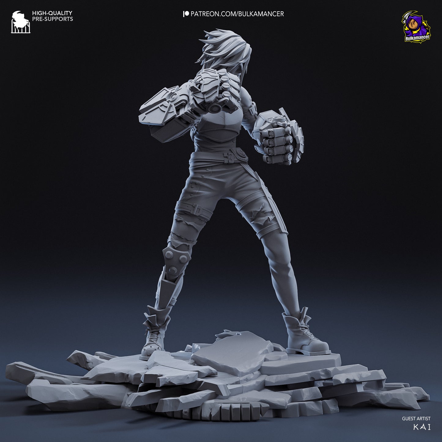 Vi | 9.5-Inch Resin Model Kit | Arcane Piltover Enforcer