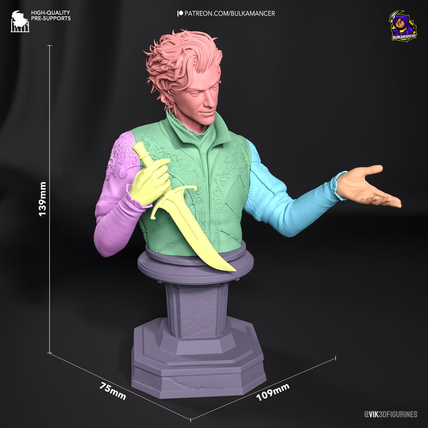 Astarion  | Resin Model or Bust Kit | DIY Baldur's Gate 3 Vampire Spawn