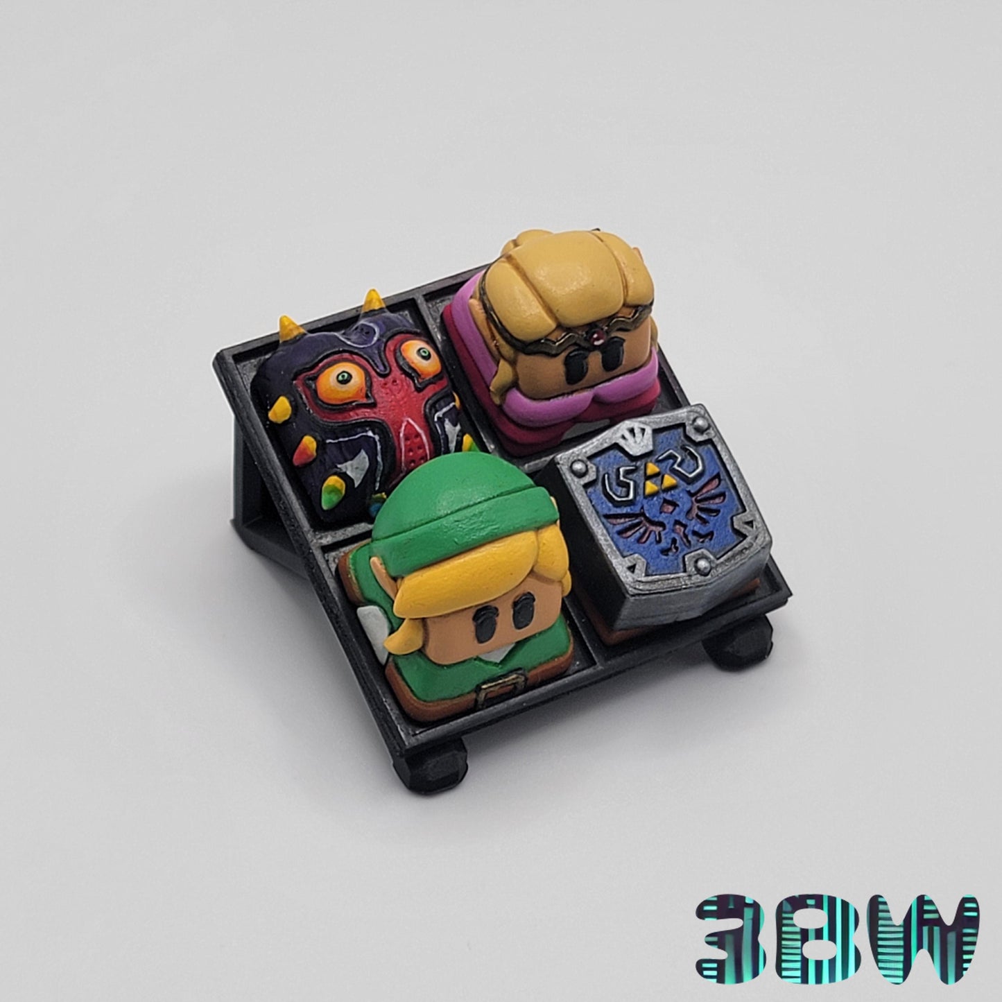 Zelda Keycap Set | Handpainted Resin Artisan Caps | Cherry MX | Link, Zelda, Hylian Shield, Majora Mask