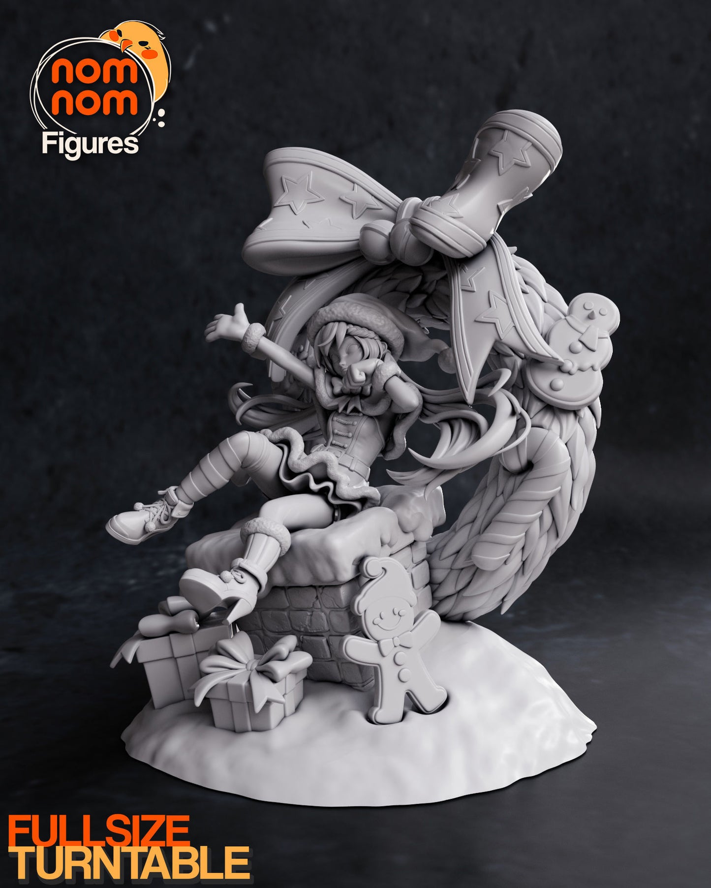 Bella Bells | Resin Model or Bust Kit | DIY Christmas Elf in Wreath