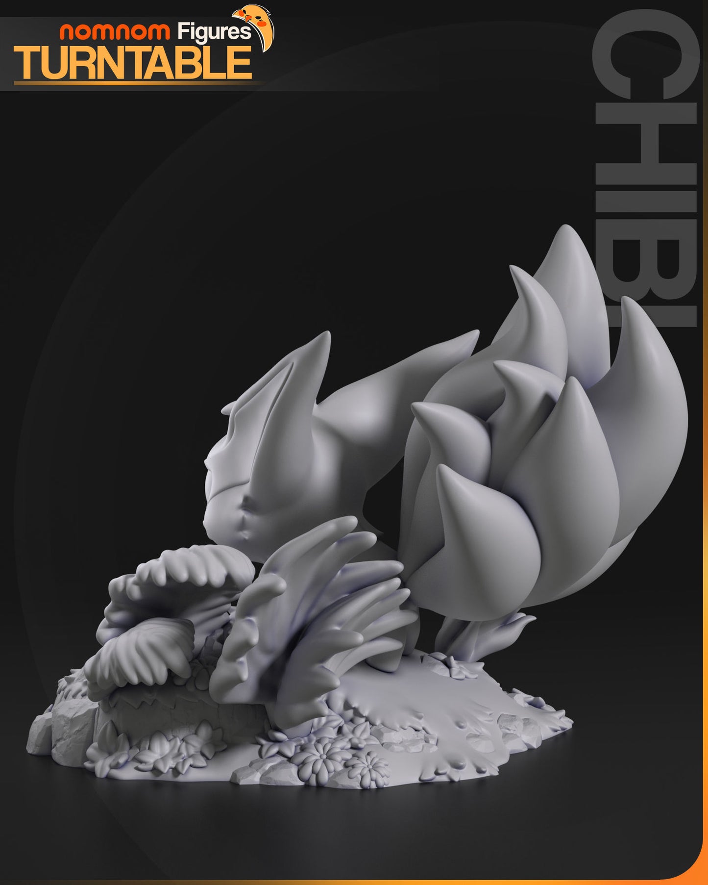 Chibi Kurama | 3" Resin Model Kit | DIY Naruto Nine-Tails Fox