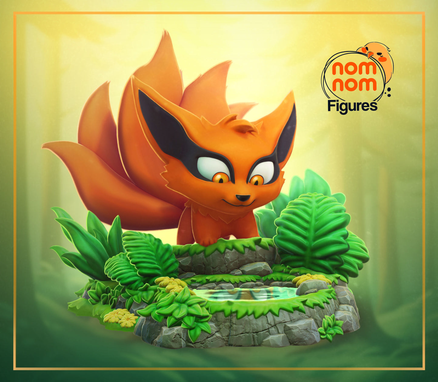Chibi Kurama | 3" Resin Model Kit | DIY Naruto Nine-Tails Fox