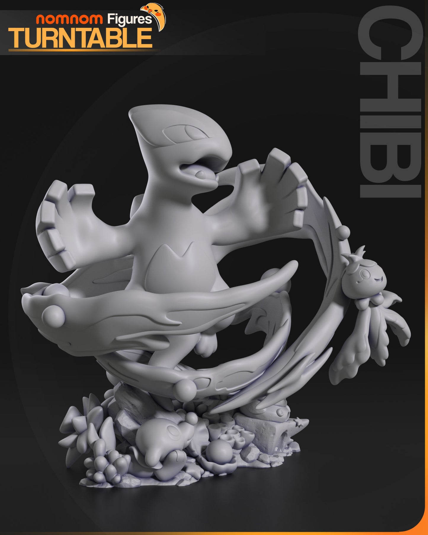 Chibi Lugia | 3" Resin Model Kit | DIY Pokémon Legendary Bird