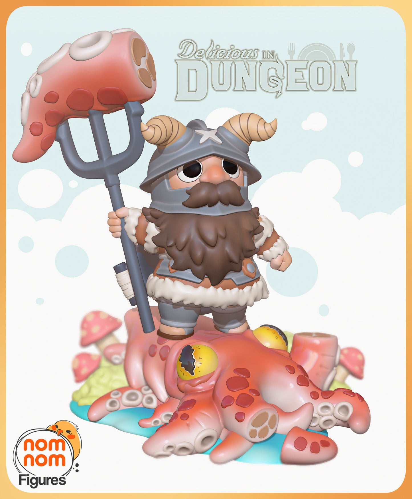 Chibi Senshi | 3" Resin Model Kit | DIY Dungeon Meshi Dwarf Warrior