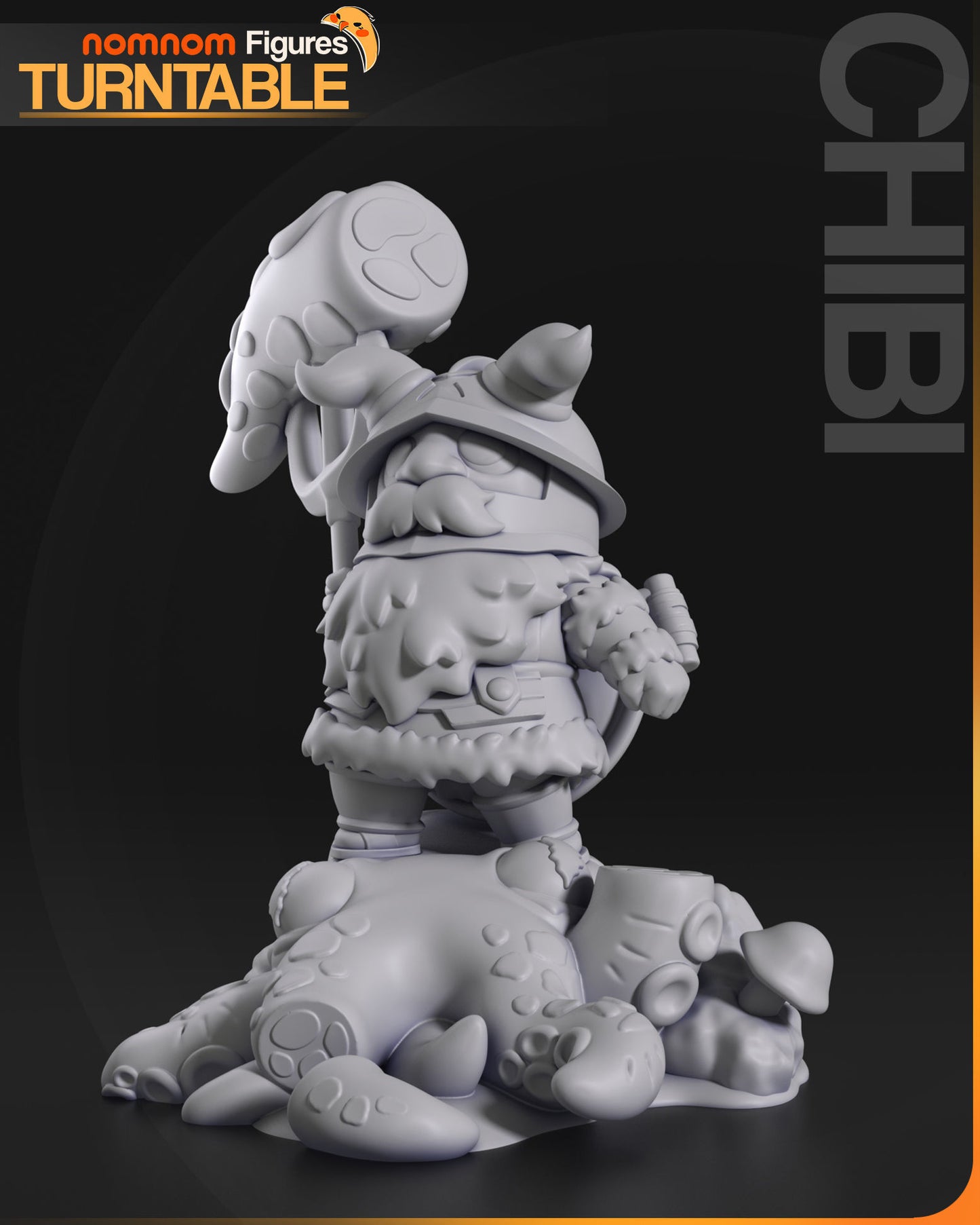 Chibi Senshi | 3" Resin Model Kit | DIY Dungeon Meshi Dwarf Warrior