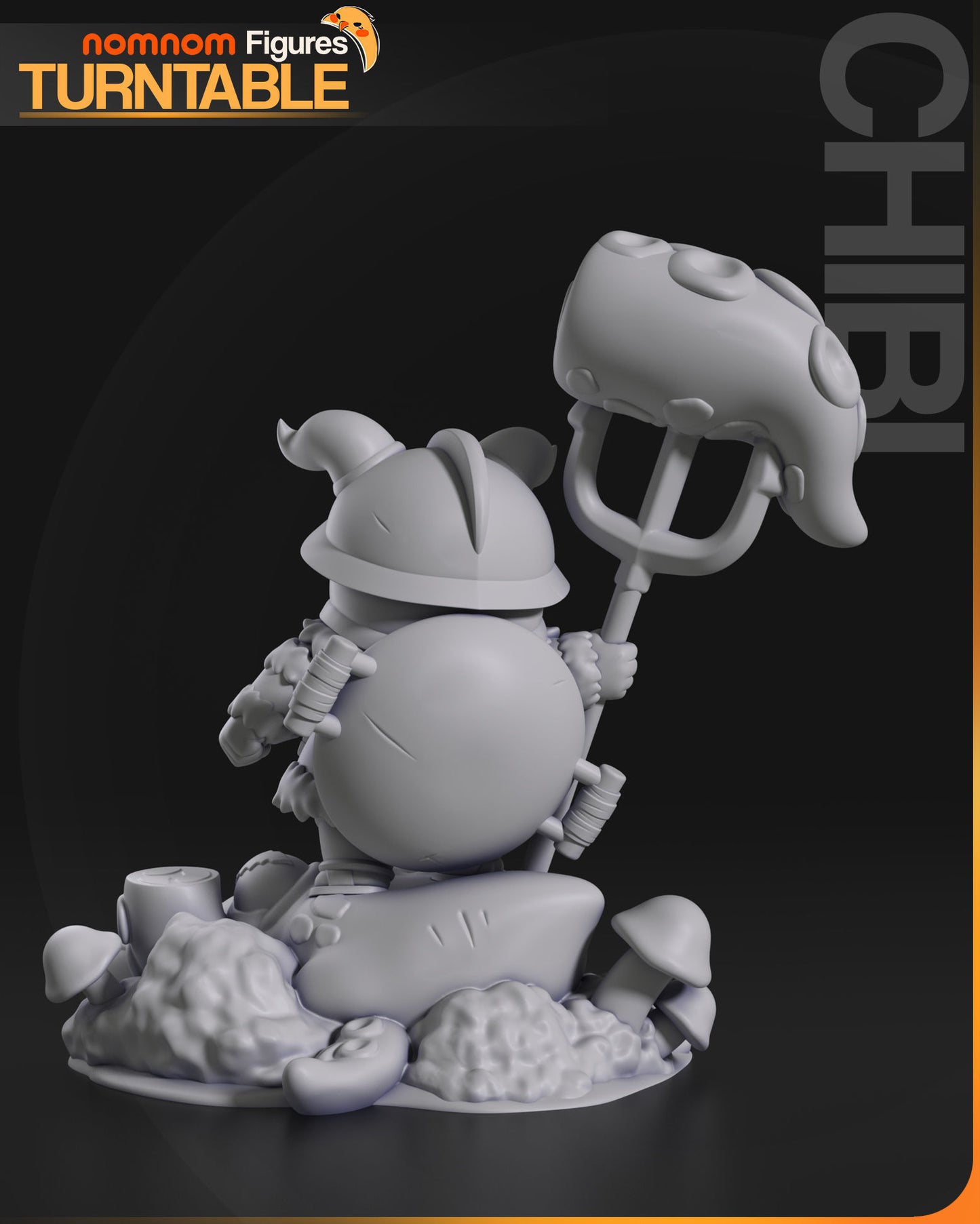 Chibi Senshi | 3" Resin Model Kit | DIY Dungeon Meshi Dwarf Warrior