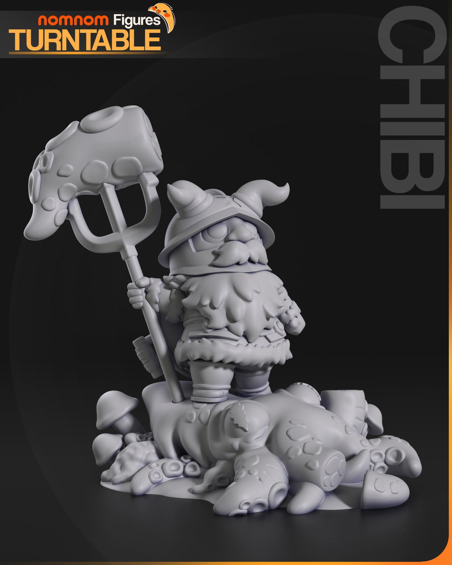 Chibi Senshi | 3" Resin Model Kit | DIY Dungeon Meshi Dwarf Warrior