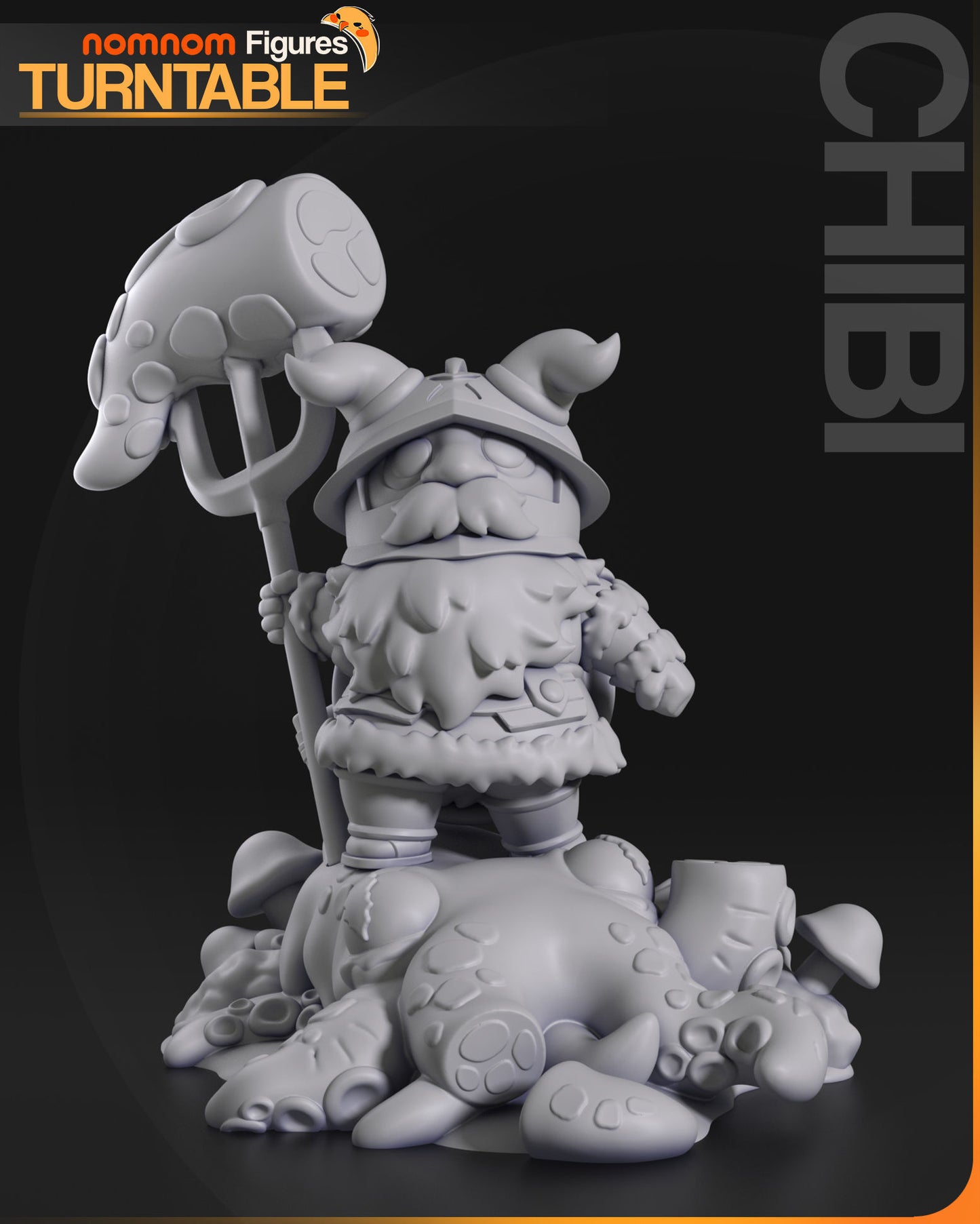 Chibi Senshi | 3" Resin Model Kit | DIY Dungeon Meshi Dwarf Warrior