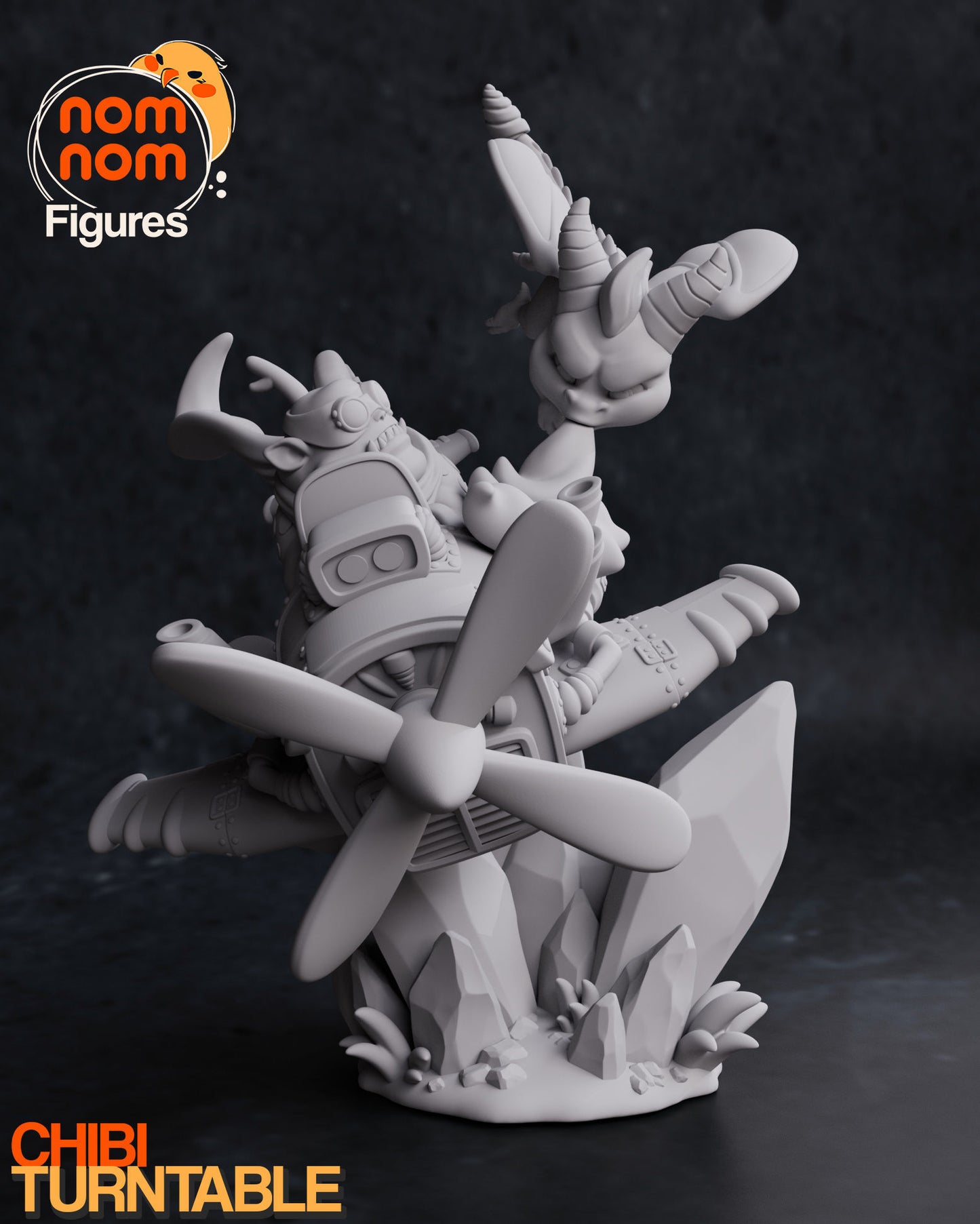 Chibi Spyro | 5.5" Resin Model Kit | DIY Spyro & Sgt. Byrd Fight Scene