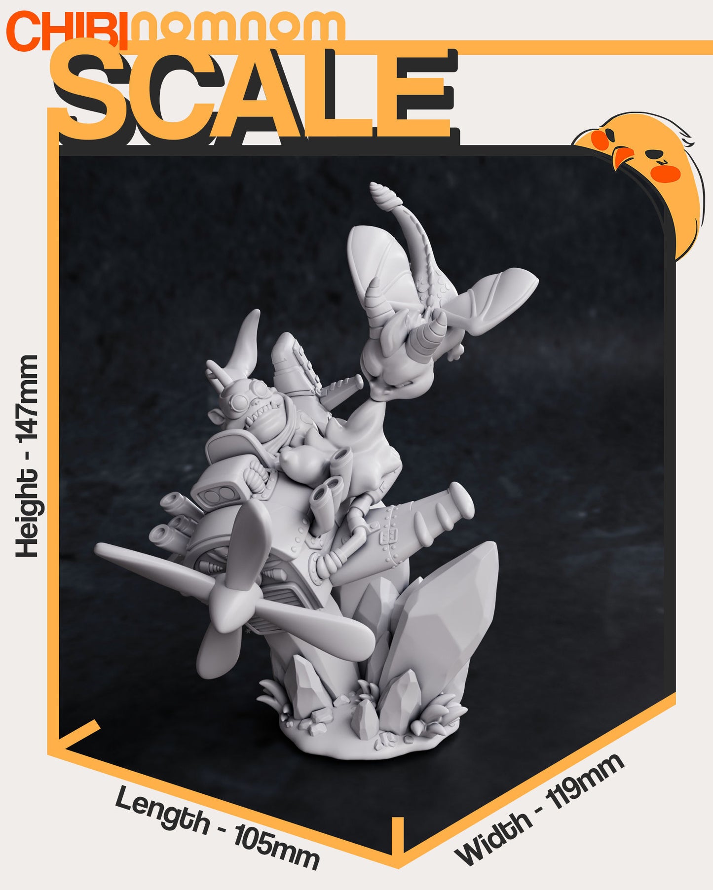 Chibi Spyro | 5.5" Resin Model Kit | DIY Spyro & Sgt. Byrd Fight Scene