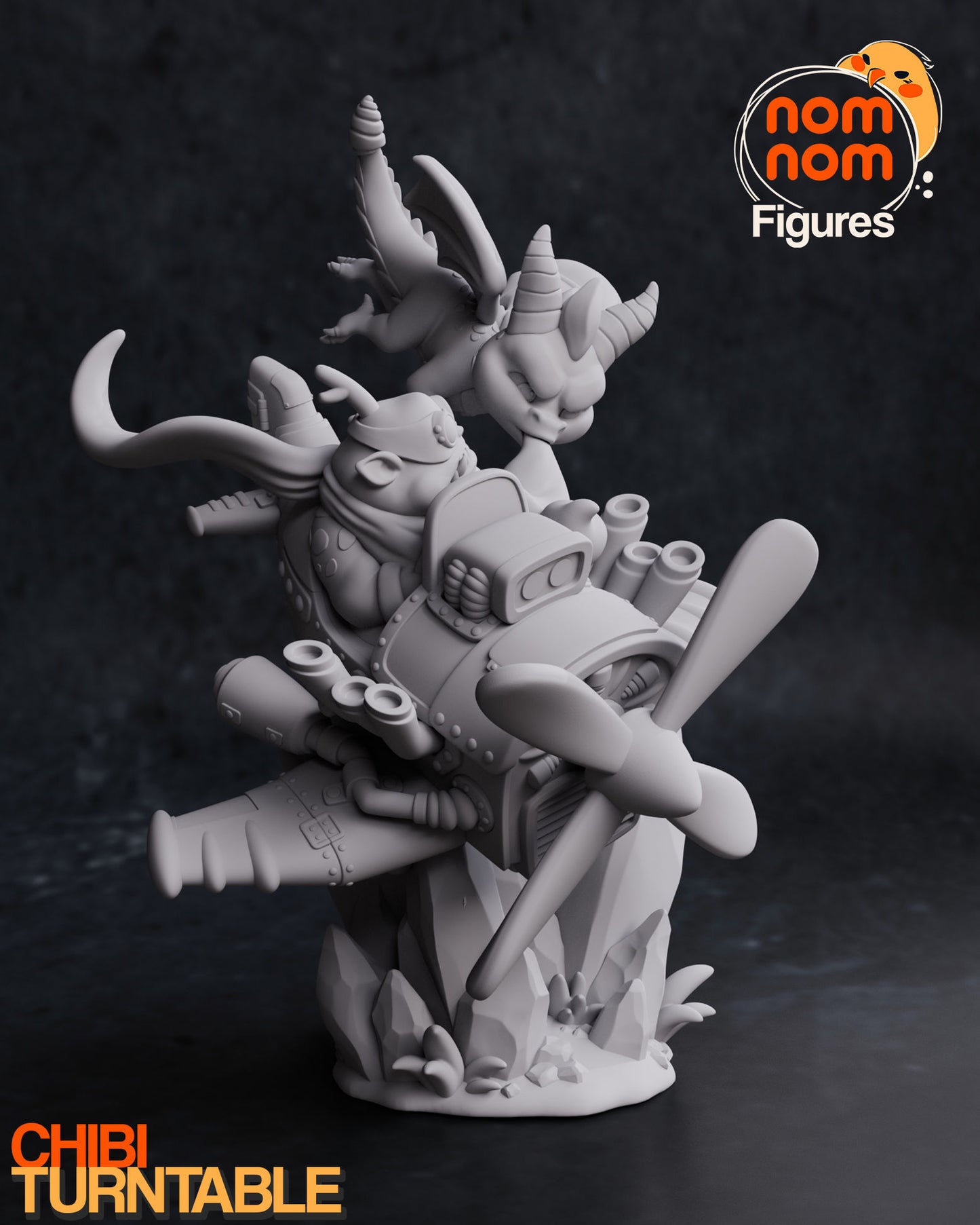 Chibi Spyro | 5.5" Resin Model Kit | DIY Spyro & Sgt. Byrd Fight Scene
