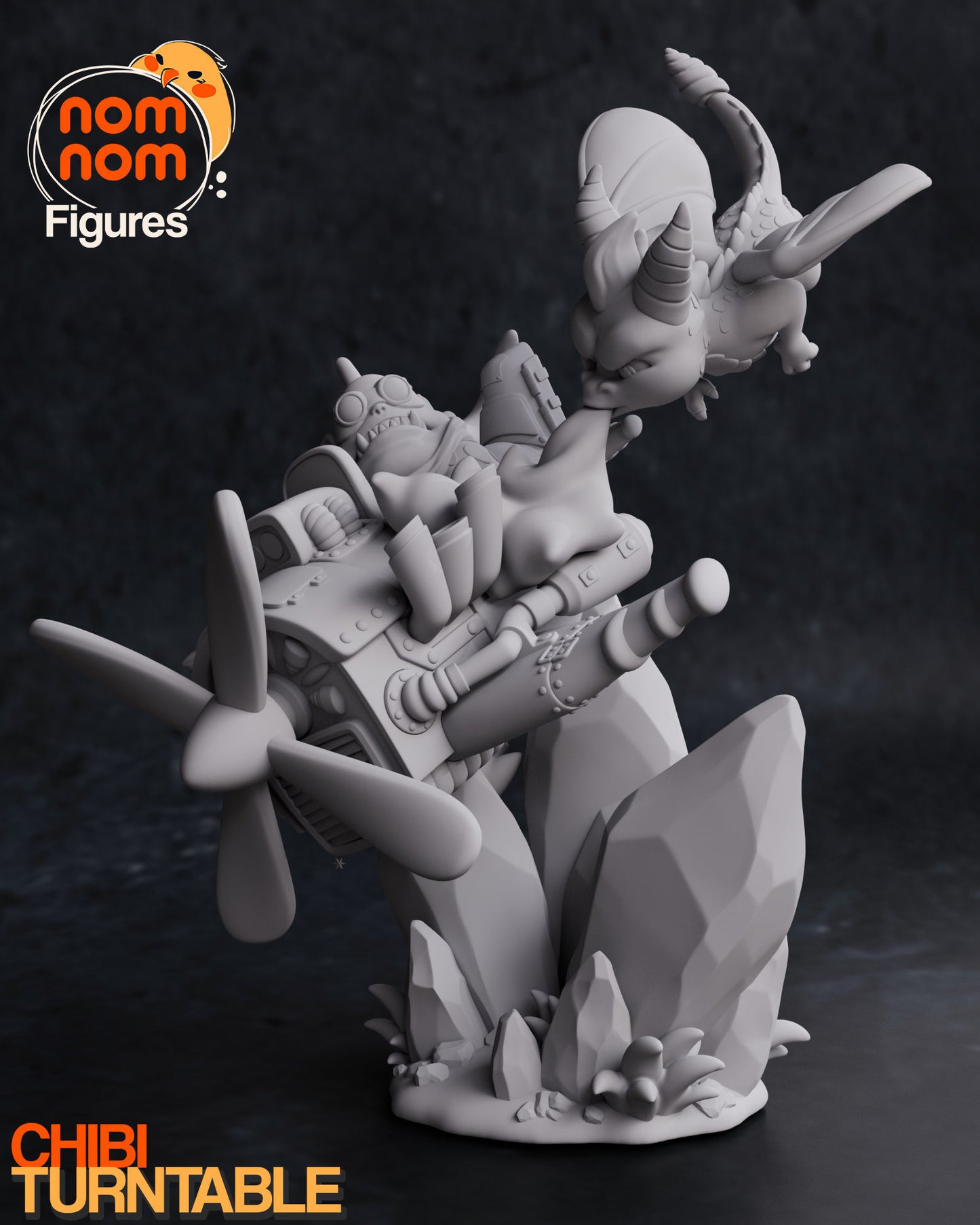 Chibi Spyro | 5.5" Resin Model Kit | DIY Spyro & Sgt. Byrd Fight Scene