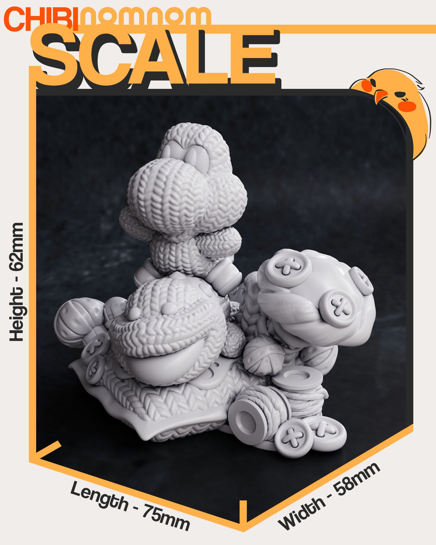 Chibi Yoshi | 2.5" Resin Model Kit | DIY Yoshi's Woolly World Adventure