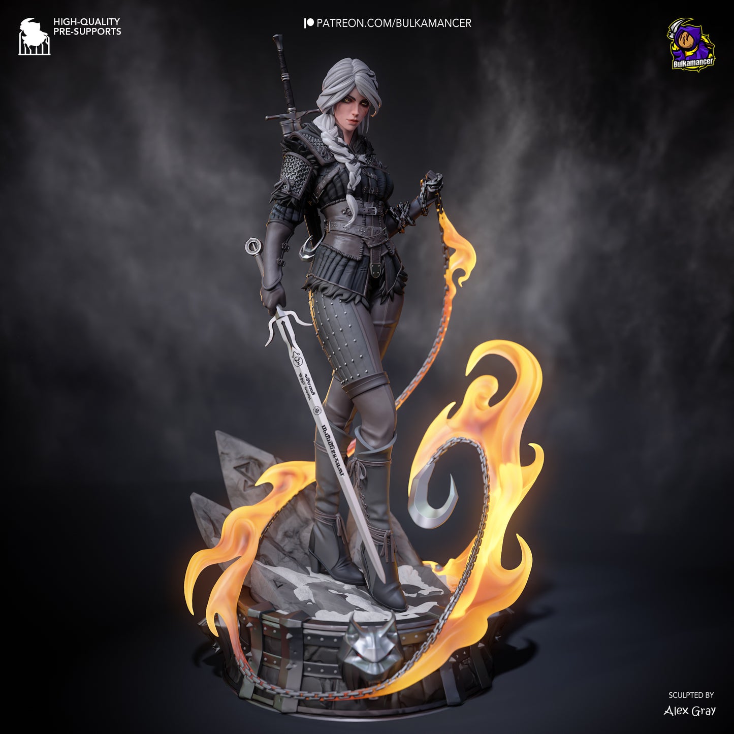 Ciri | 11-Inch Resin Model Kit | The Witcher Swordfighter and Heiress