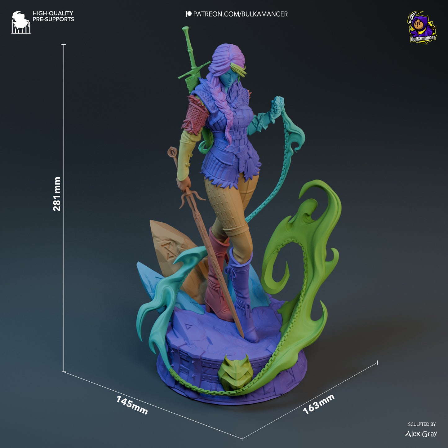 Ciri | 11-Inch Resin Model Kit | The Witcher Swordfighter and Heiress