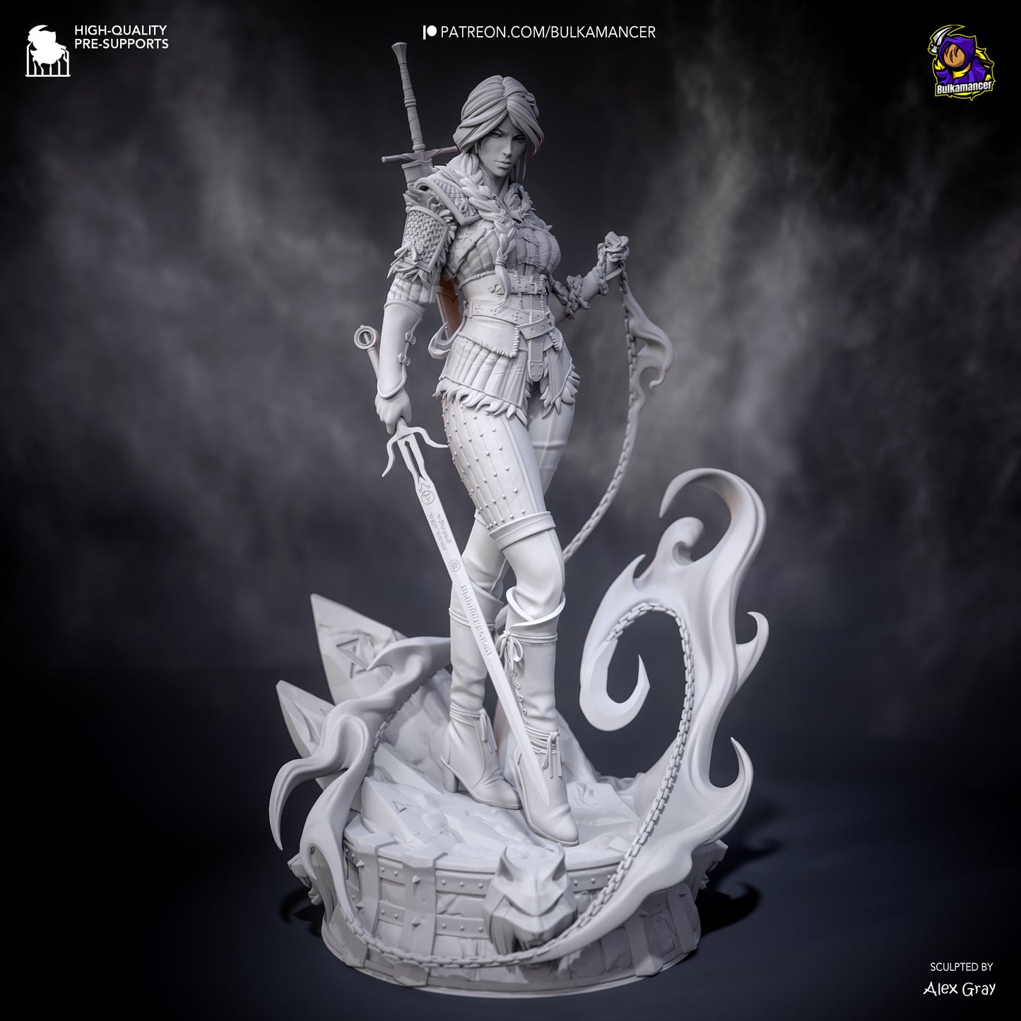 Ciri | 11-Inch Resin Model Kit | The Witcher Swordfighter and Heiress