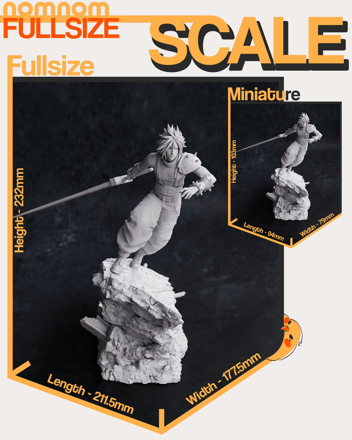 Cloud Strife | 9.5-Inch Resin Model Kit | DIY Final Fantasy VII Hero
