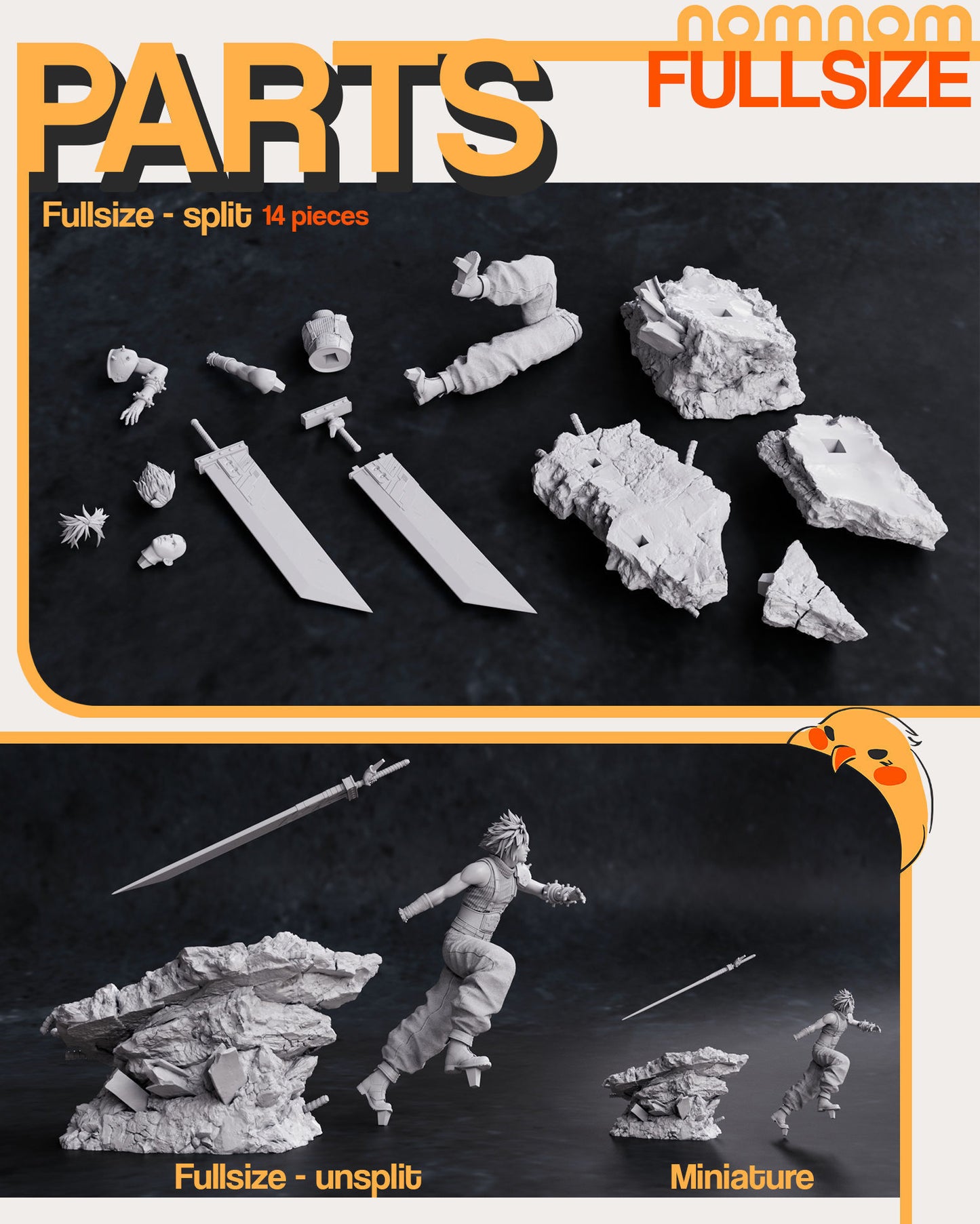 Cloud Strife | 9.5-Inch Resin Model Kit | DIY Final Fantasy VII Hero