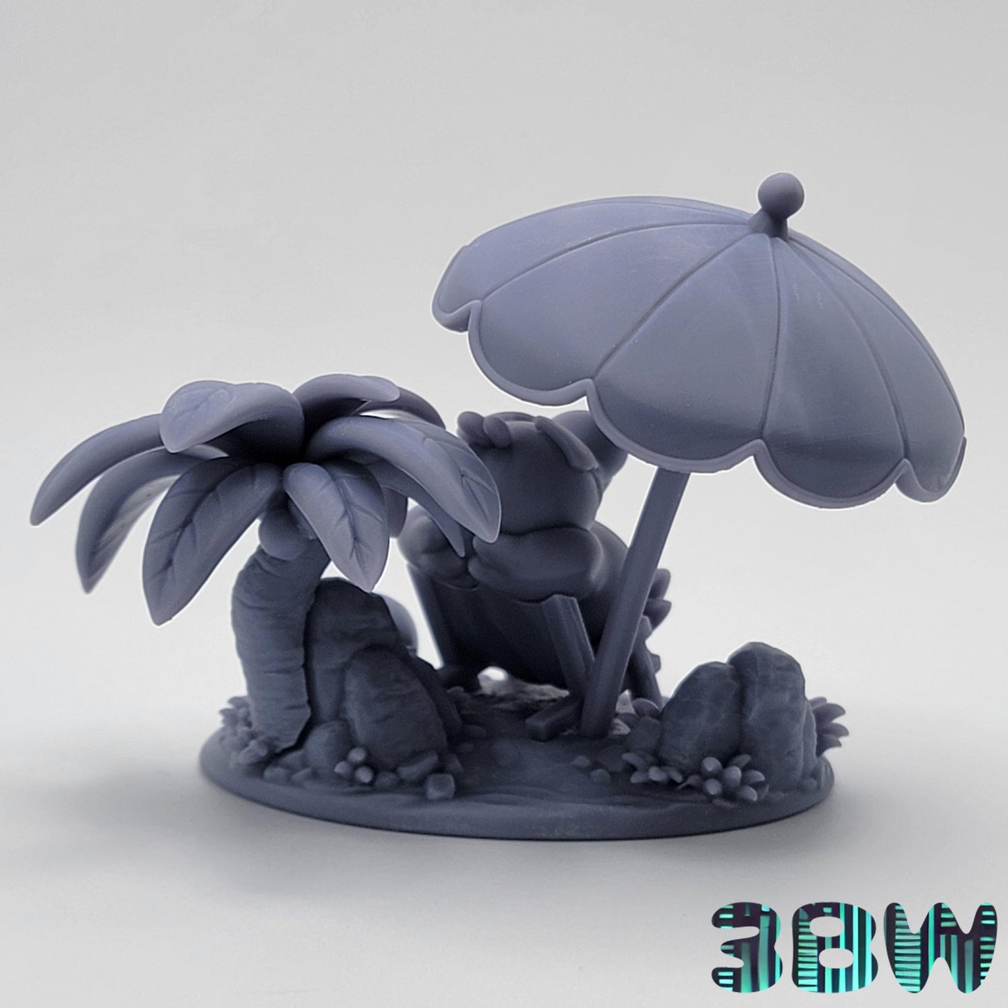Chibi Psyduck | 3-Inch Resin Model Kit | DIY Pokemon Tropical Beach Scene