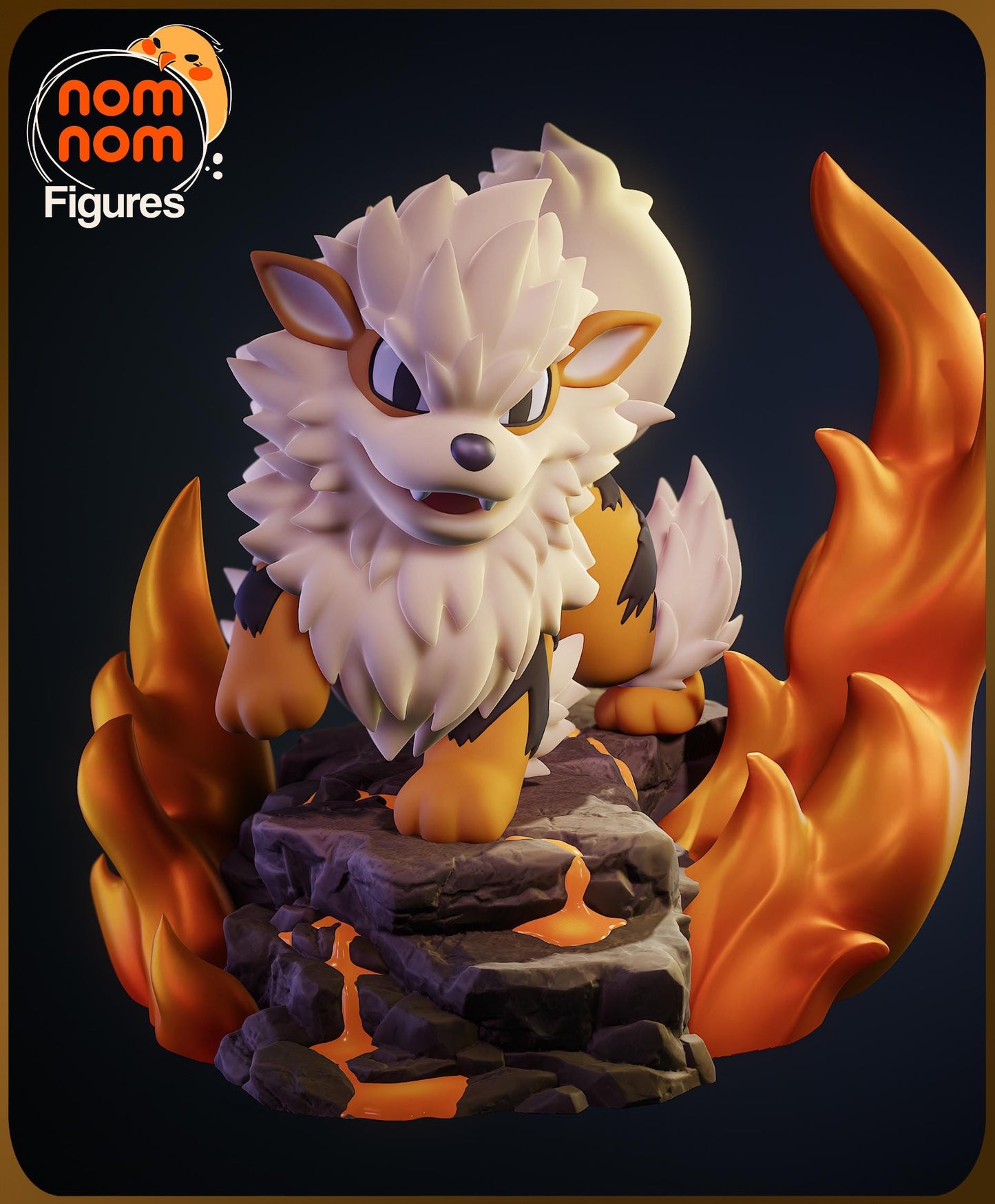 Chibi Arcanine | 3-Inch Resin Model Kit | DIY Pokemon Fire Beast