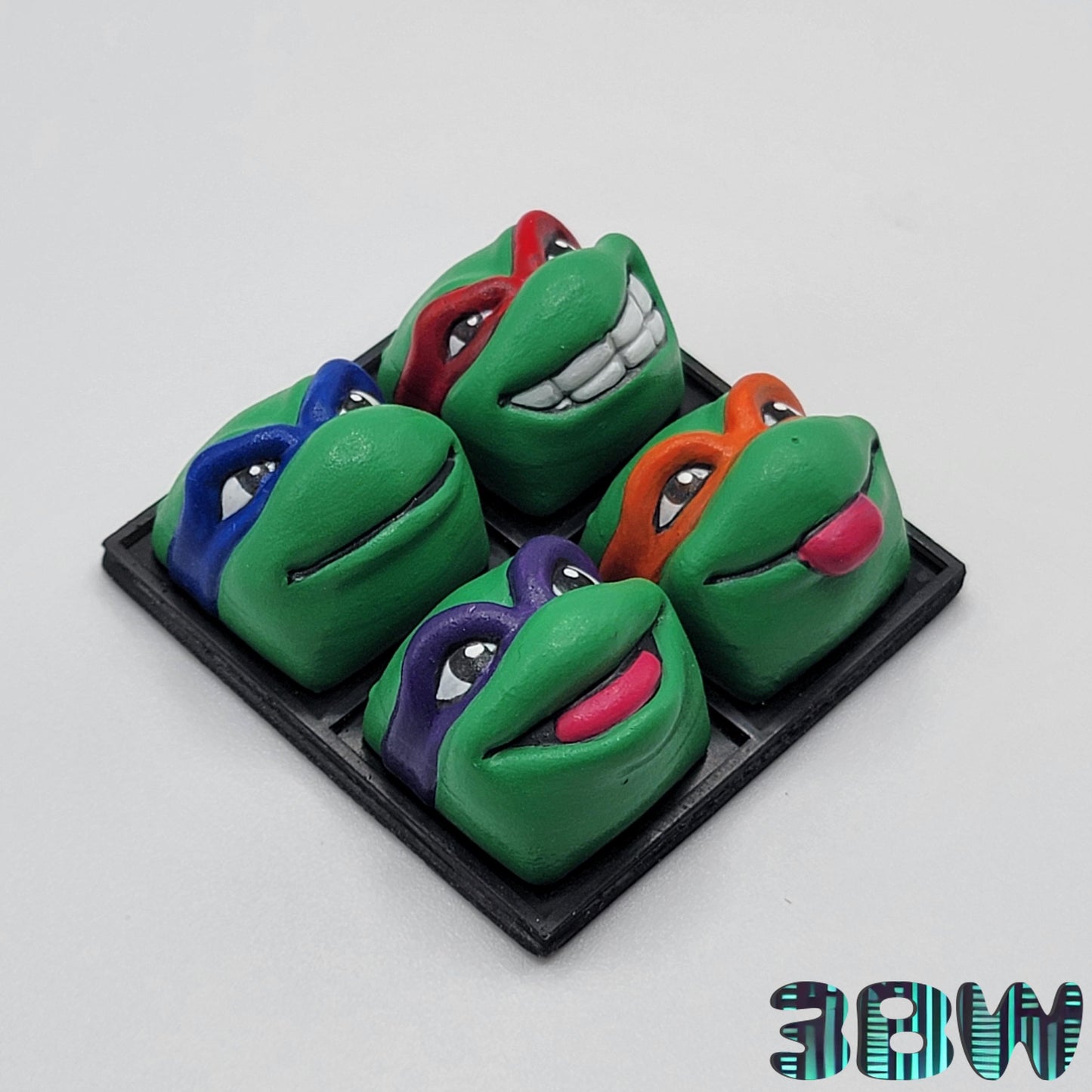 TMNT Keycap Set | Handpainted Resin Artisan Caps | Cherry MX | Leonardo, Donatello, Raphael, Michelangelo