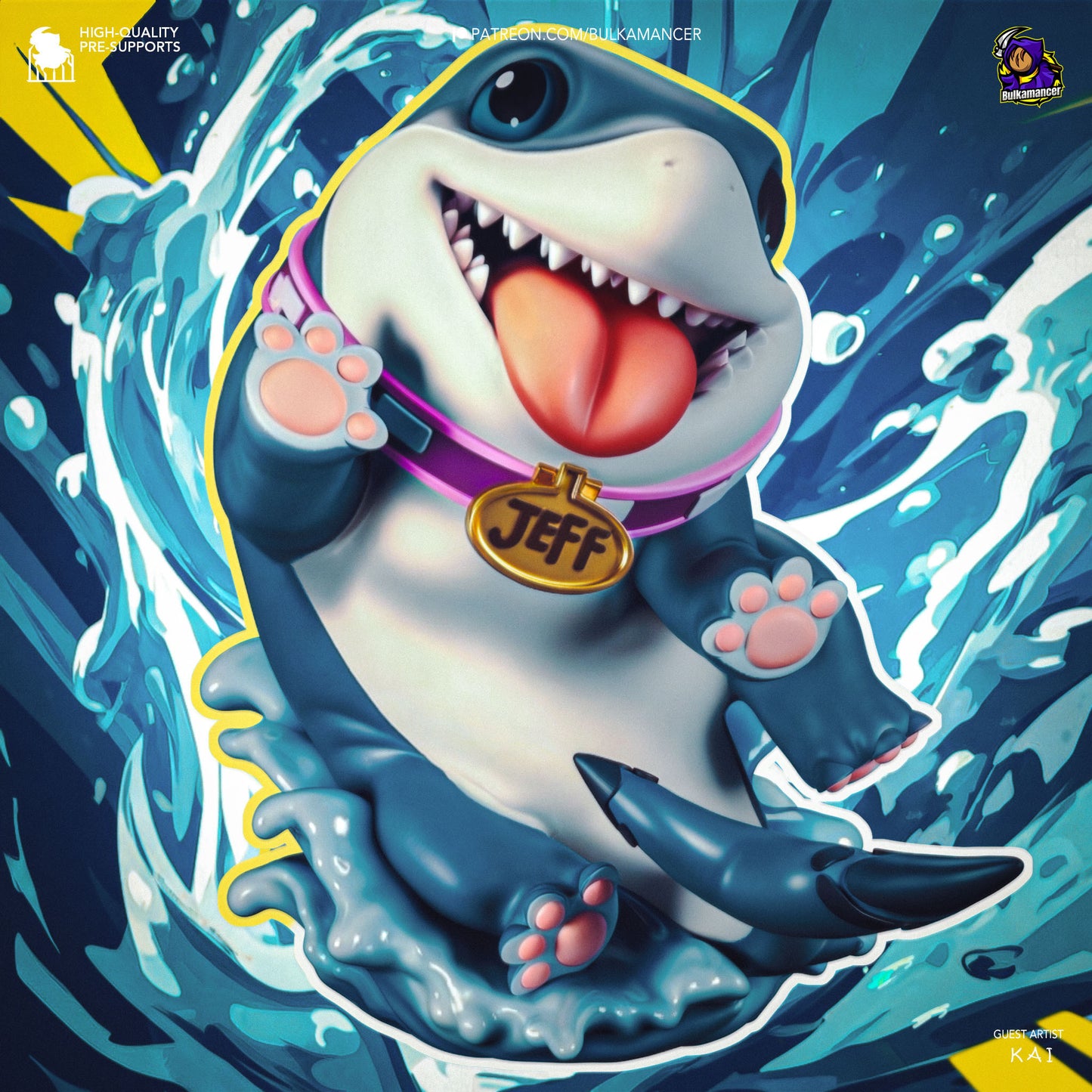 Chibi Jeff the Land Shark | 3.5-Inch Resin Model Kit | Marvel Rivals