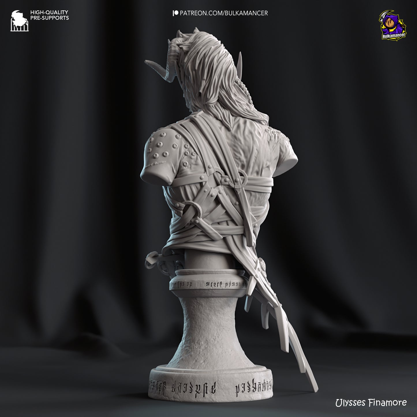 Karlach | Resin Model or Bust Kit | DIY Baldur's Gate 3 Tiefling Barbarian