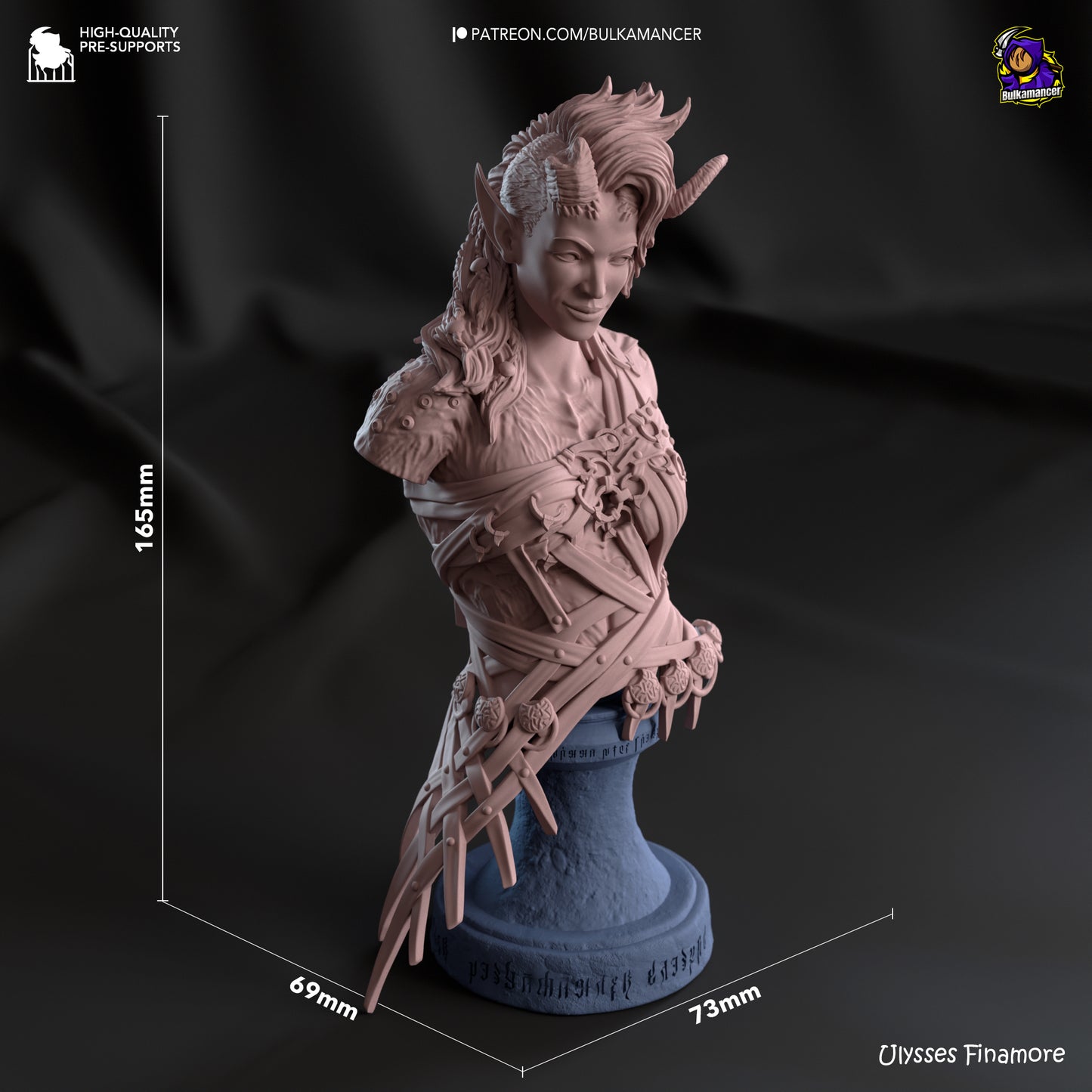 Karlach | Resin Model or Bust Kit | DIY Baldur's Gate 3 Tiefling Barbarian