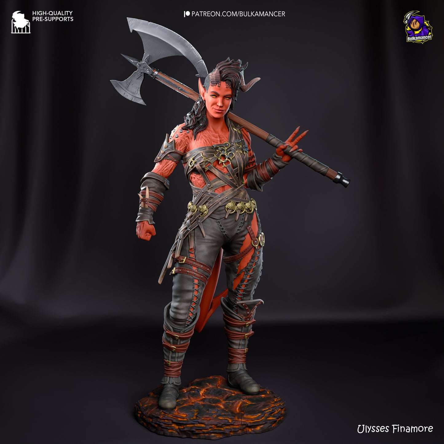 Karlach | Resin Model or Bust Kit | DIY Baldur's Gate 3 Tiefling Barbarian