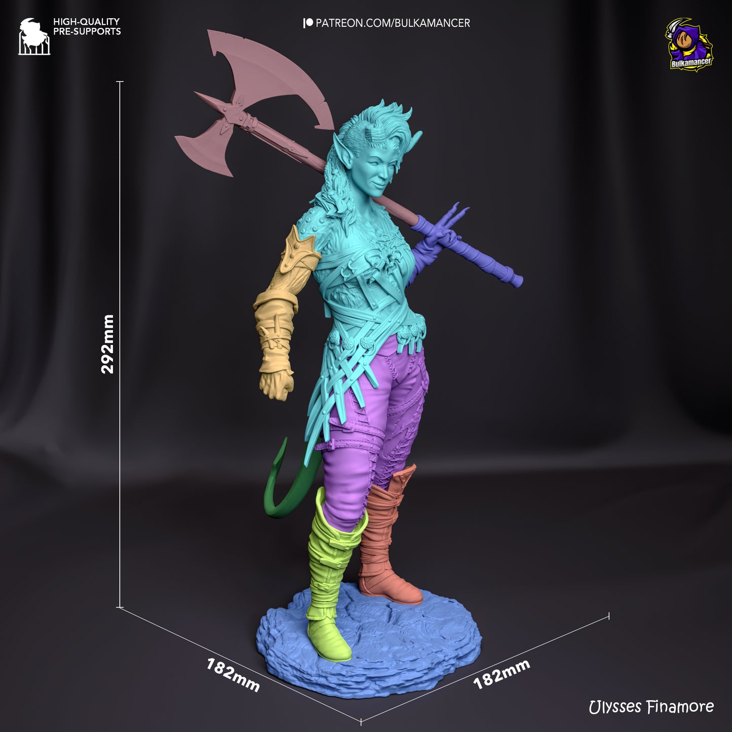 Karlach | Resin Model or Bust Kit | DIY Baldur's Gate 3 Tiefling Barbarian